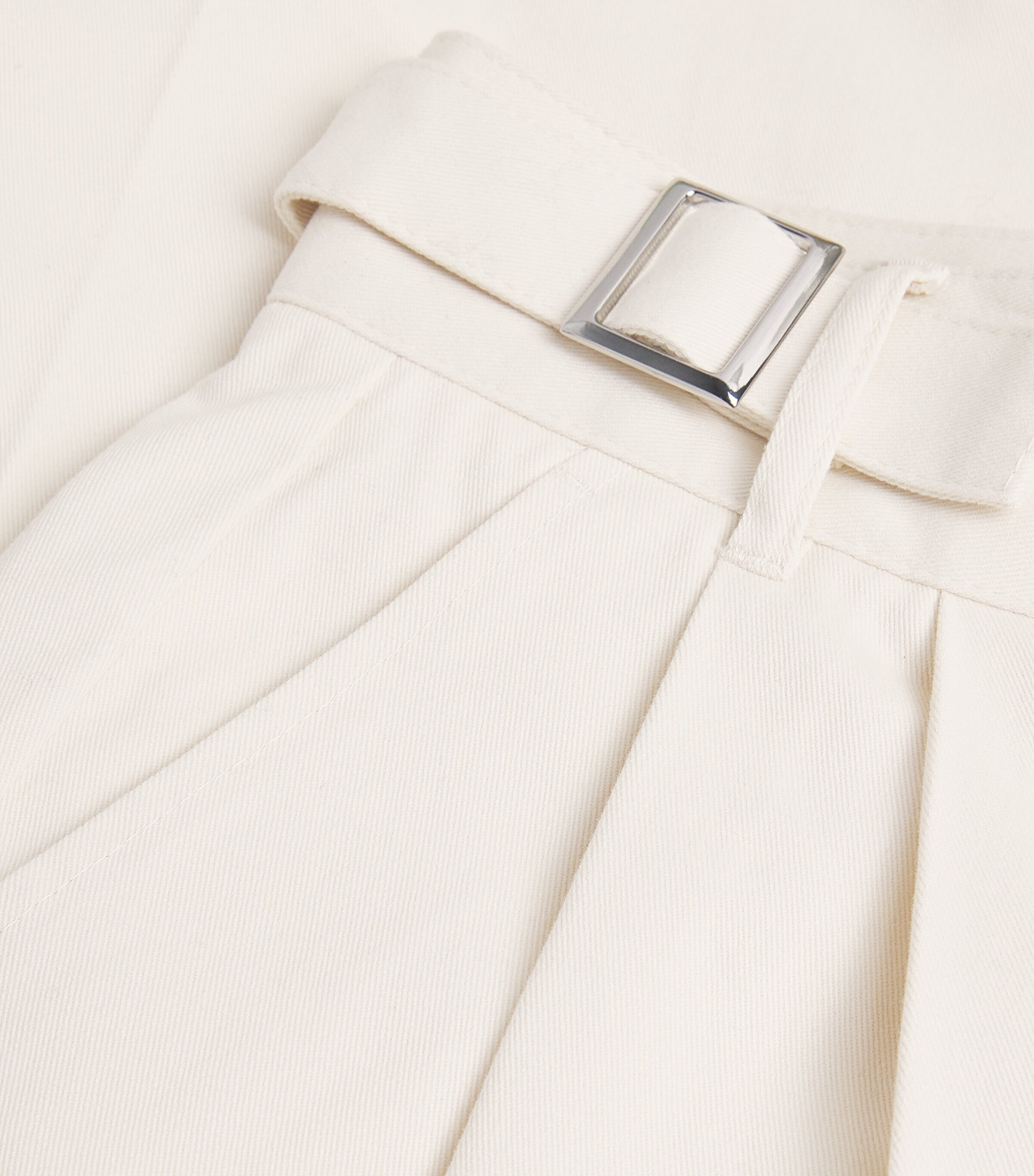 Cotton Wide-Leg Trousers WHITE Image 5