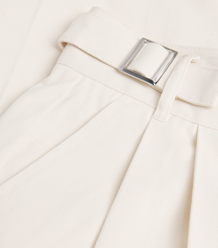 Cotton Wide-Leg Trousers WHITE Image 5