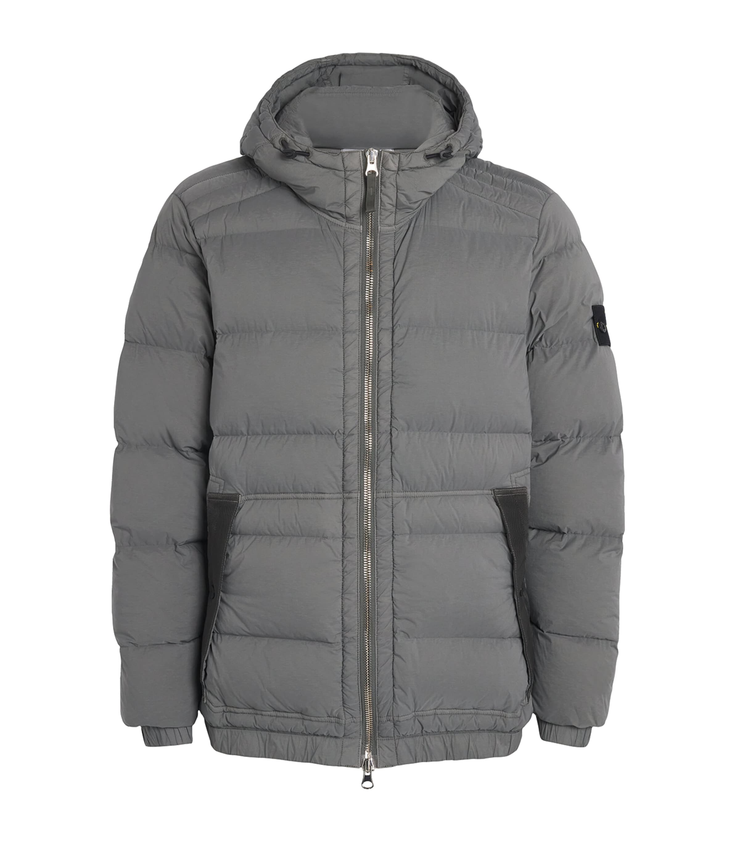Stone Island Padded Puffer Jacket With High Collar In Gray