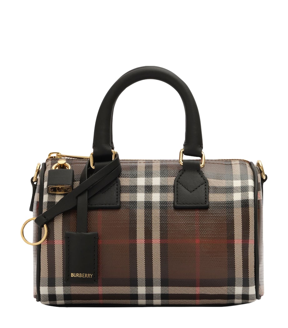 Burberry Mini Check Bowling Bag Chocolate Brown Image 1