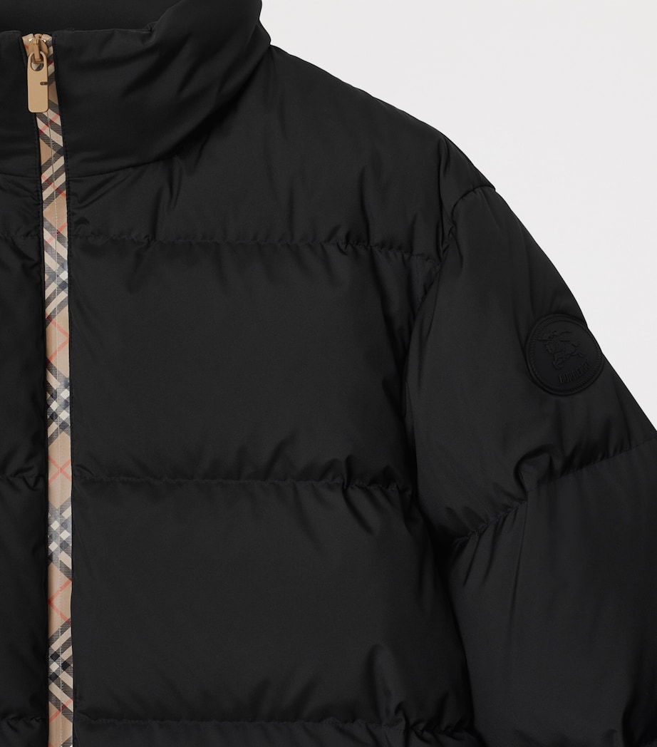 Down Checked-Tape Puffer Jacket BLACK Image 5
