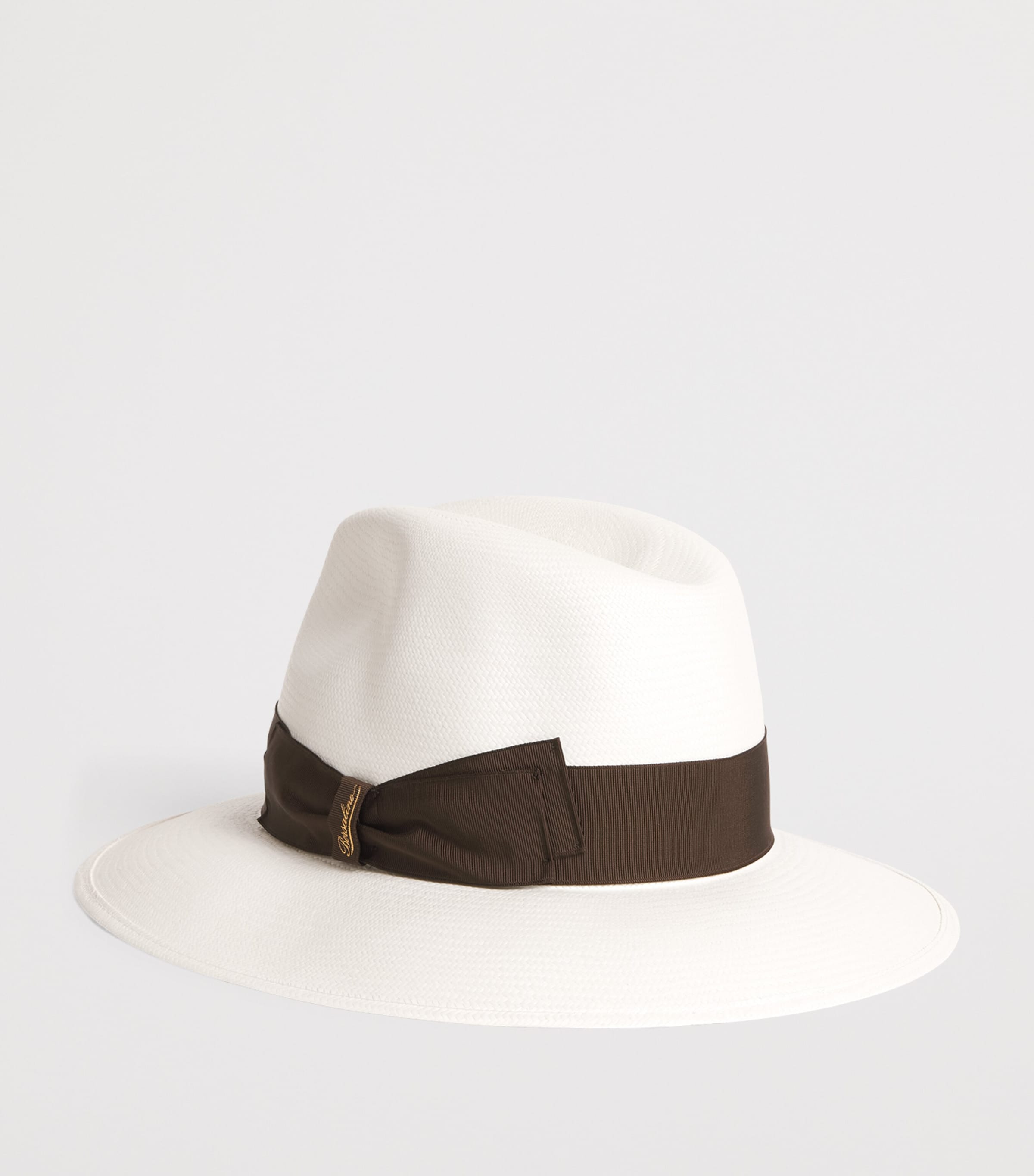 Borsalino Straw Amadeo Large-Brim Panama Hat Sbiancato Image 3