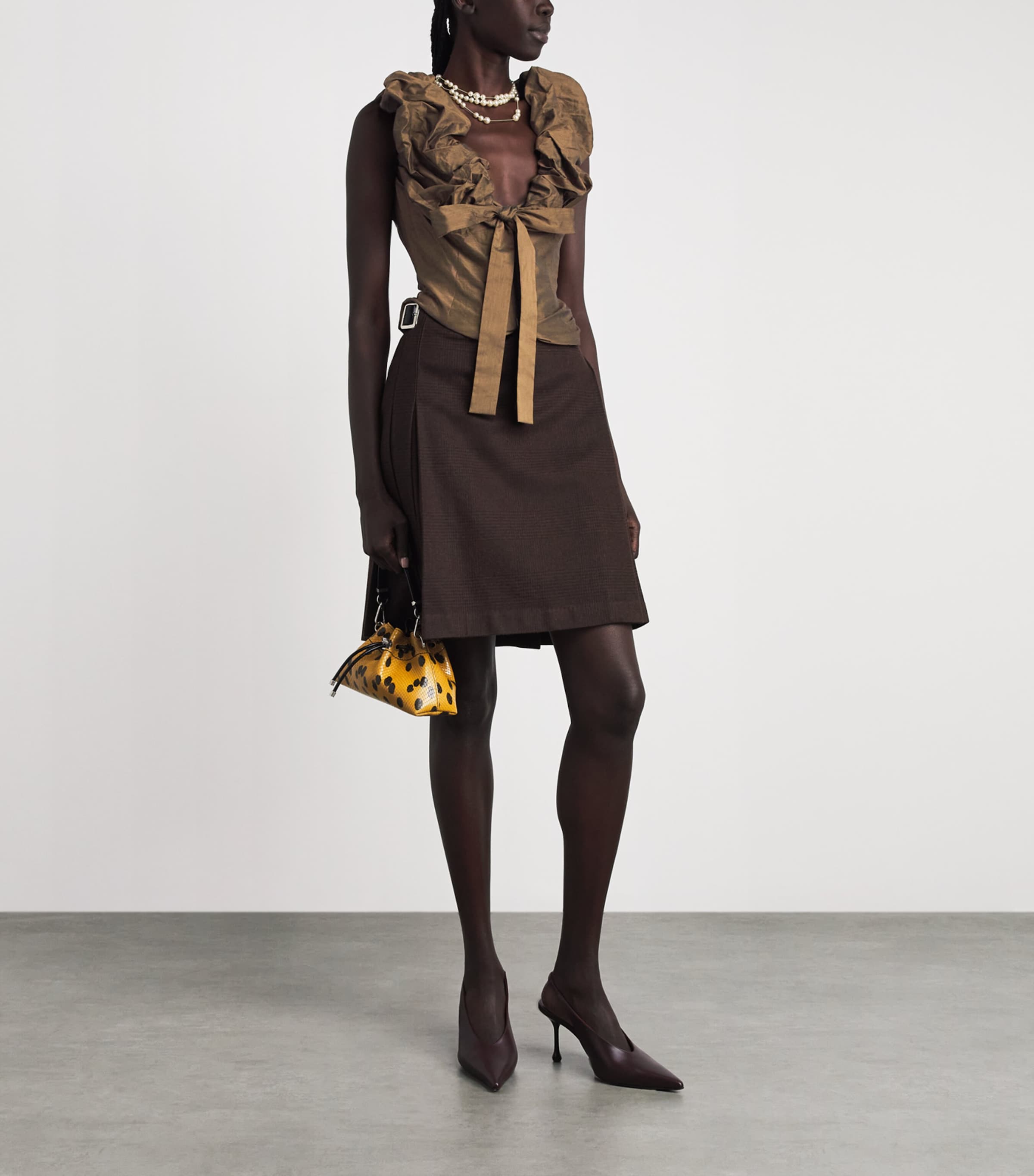 Vivienne Westwood Womens Ruched Kendall Corset Top Bronze Image 2