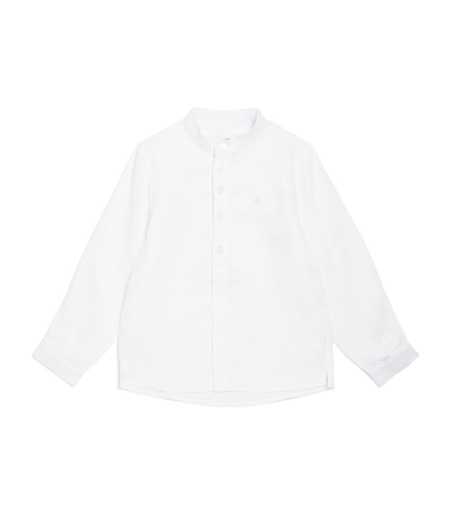 Linen Stand-Collar Shirt (5-12 Years) 1BLANC Image 1