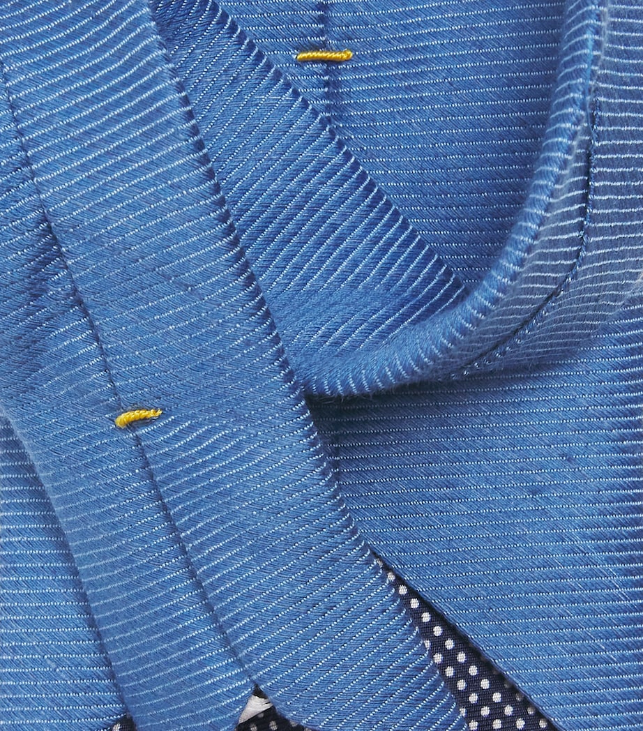 Silk-Linen-Cotton Tie BLUE Image 3