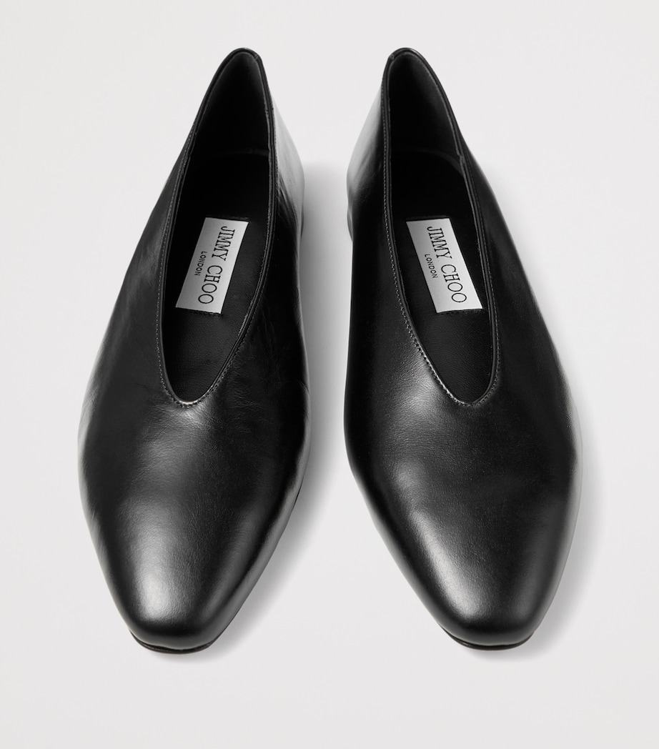 Jimmy Choo Margo Leather Ballet Flats Black Image 4