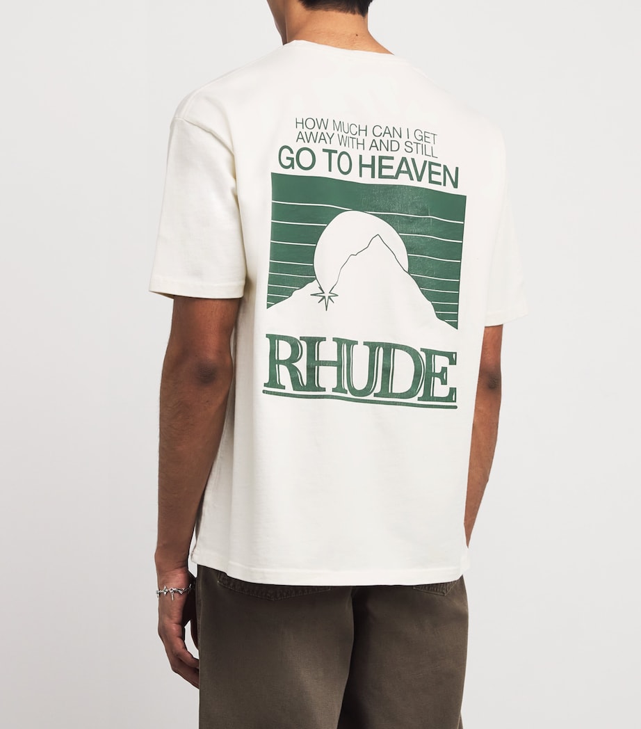 Cotton Printed Moonlight T-Shirt WHITE/ GREEN 6044 Image 4