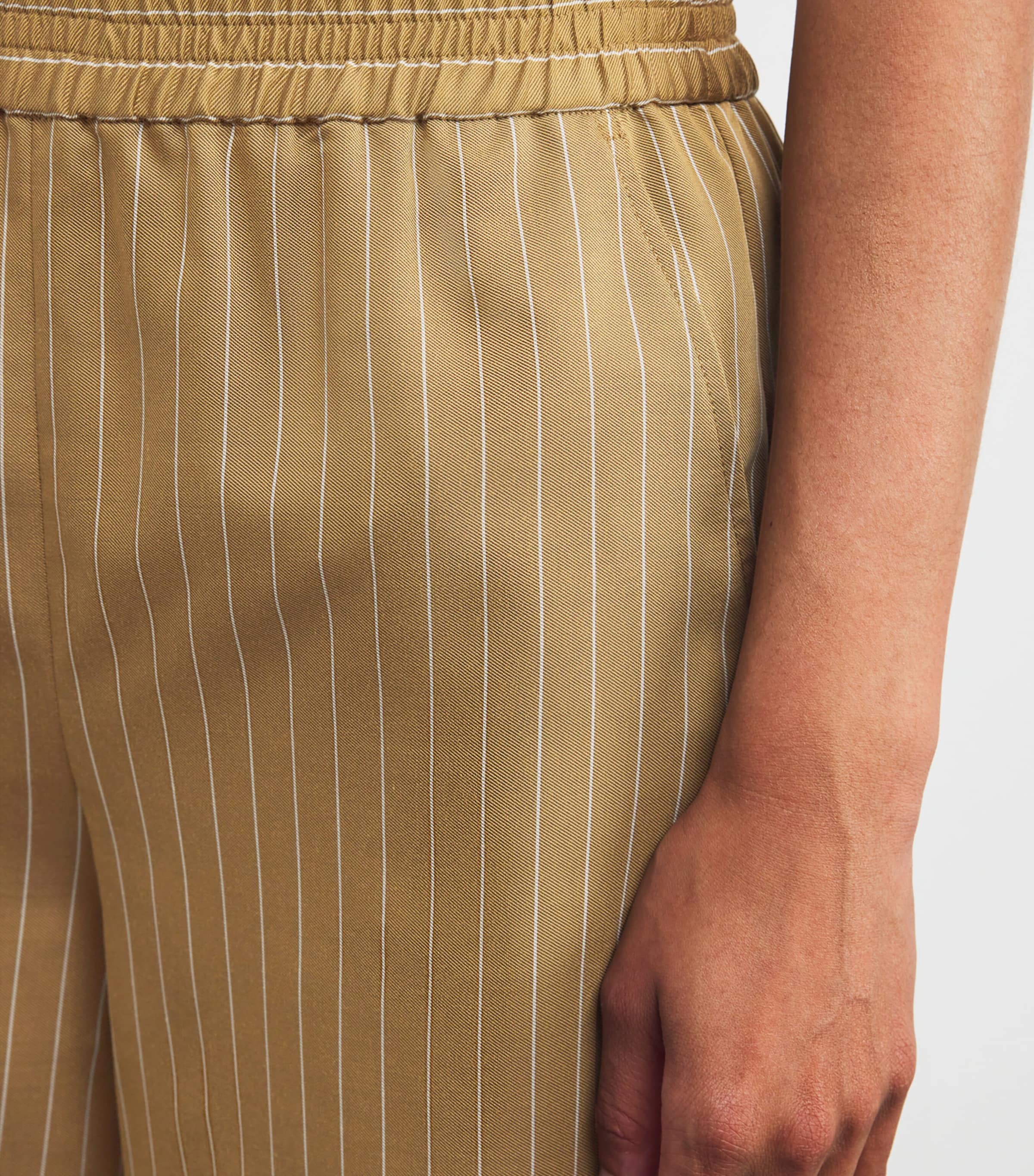 Stripe Elasticated Shorts OCHRE Image 6