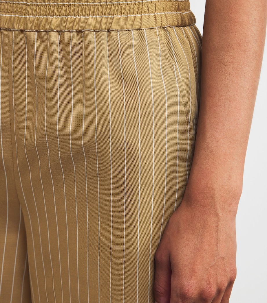 Stripe Elasticated Shorts OCHRE Image 6