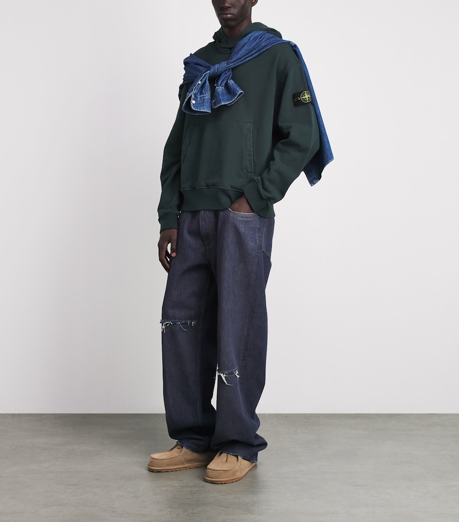Stone Island Mens Organic Cotton Compass Hoodie Image 2