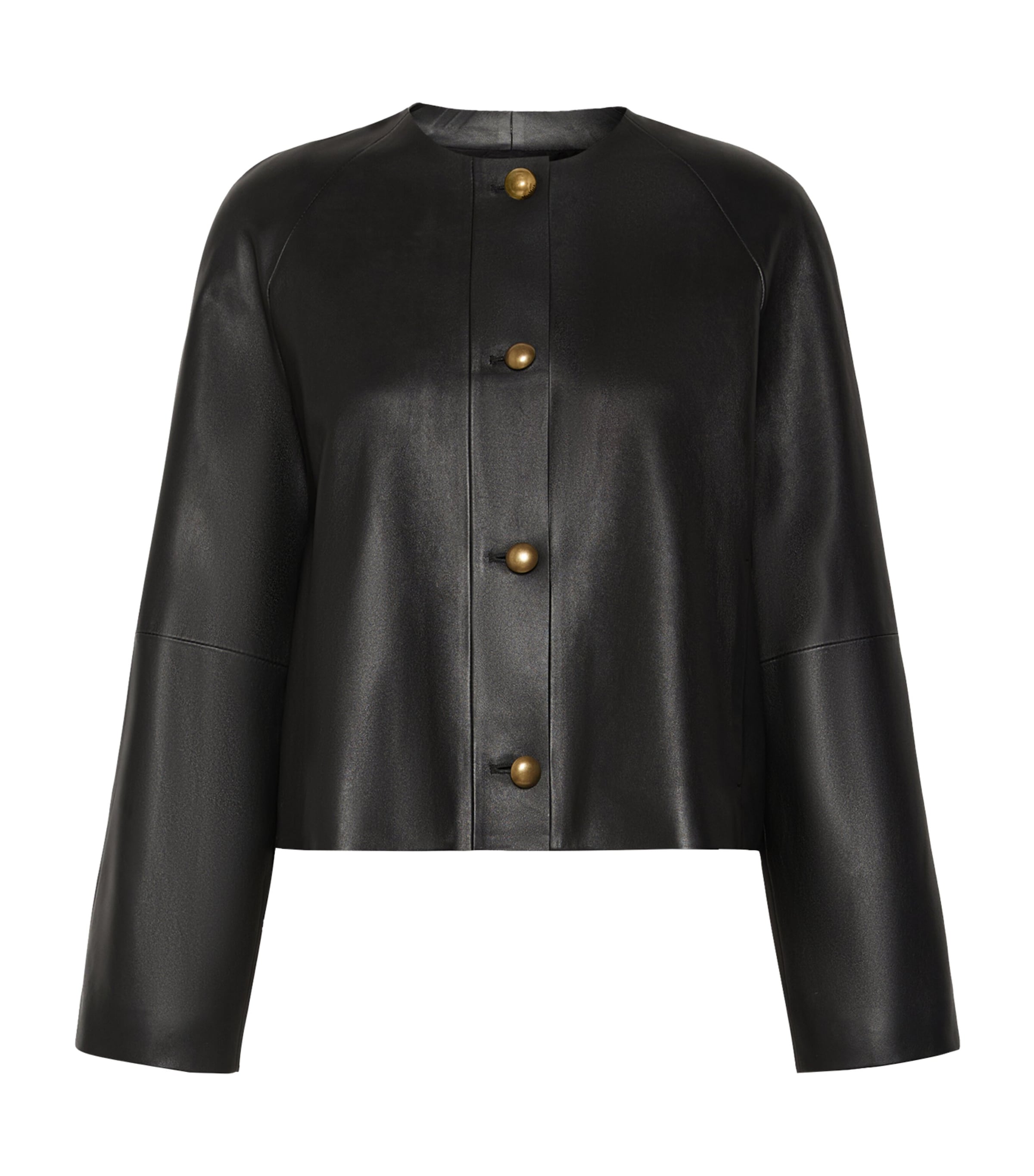 Max Mara Womens Leather Jacket Black Image 1