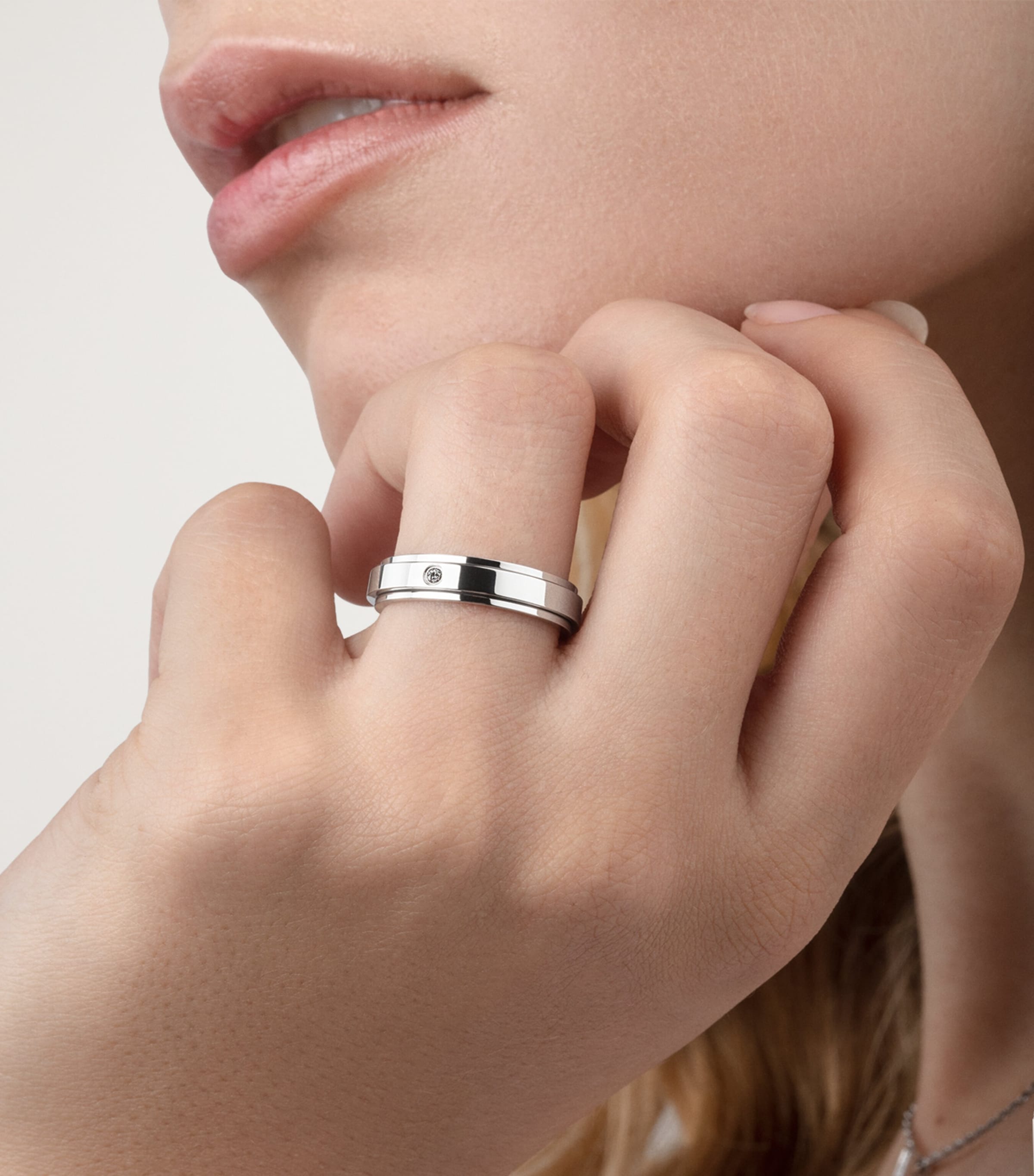 White Gold and Diamond Possession Wedding Ring GOLD Image 4