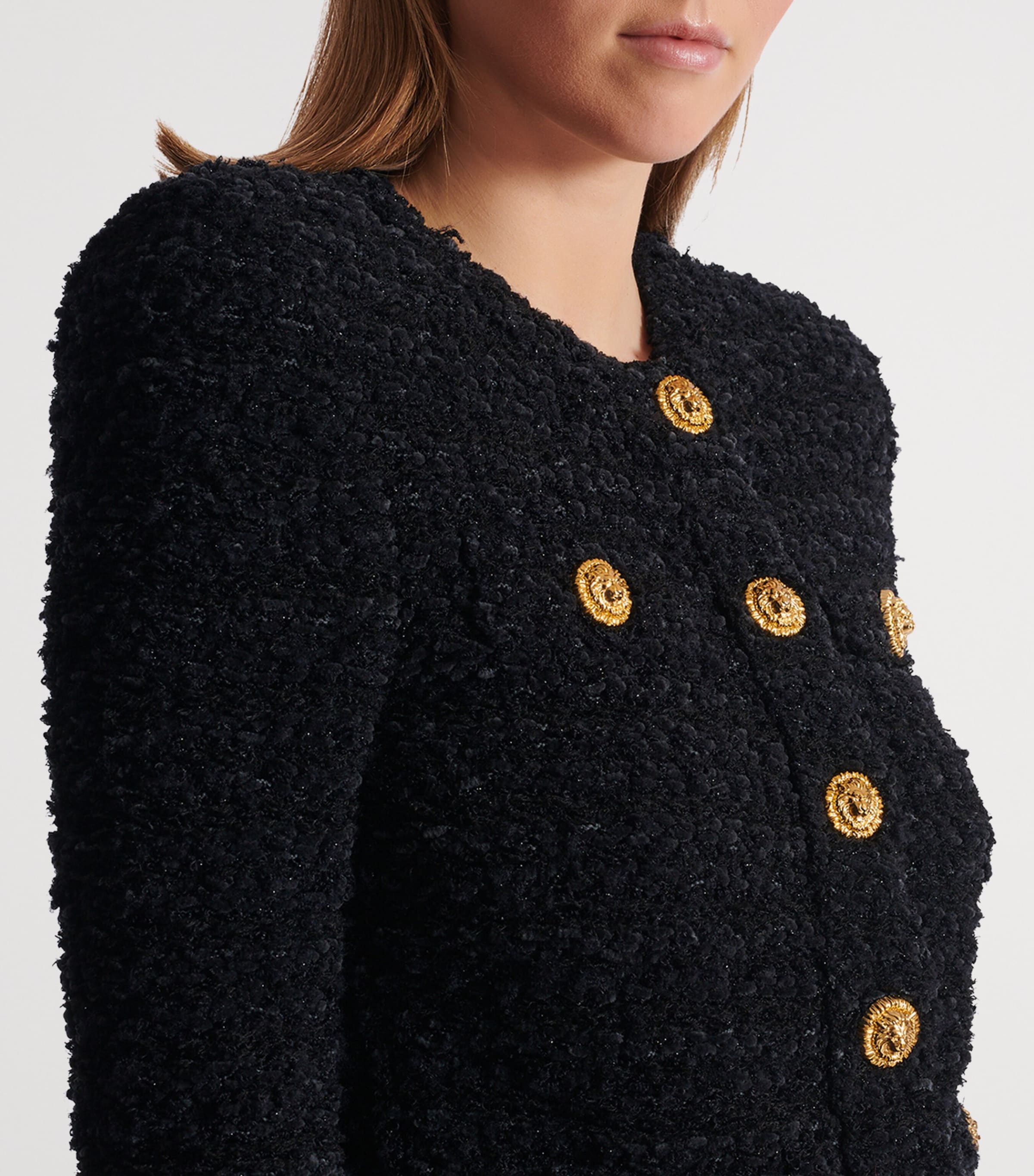 Tweed Button-Up Jacket 0PA NOIR Image 7