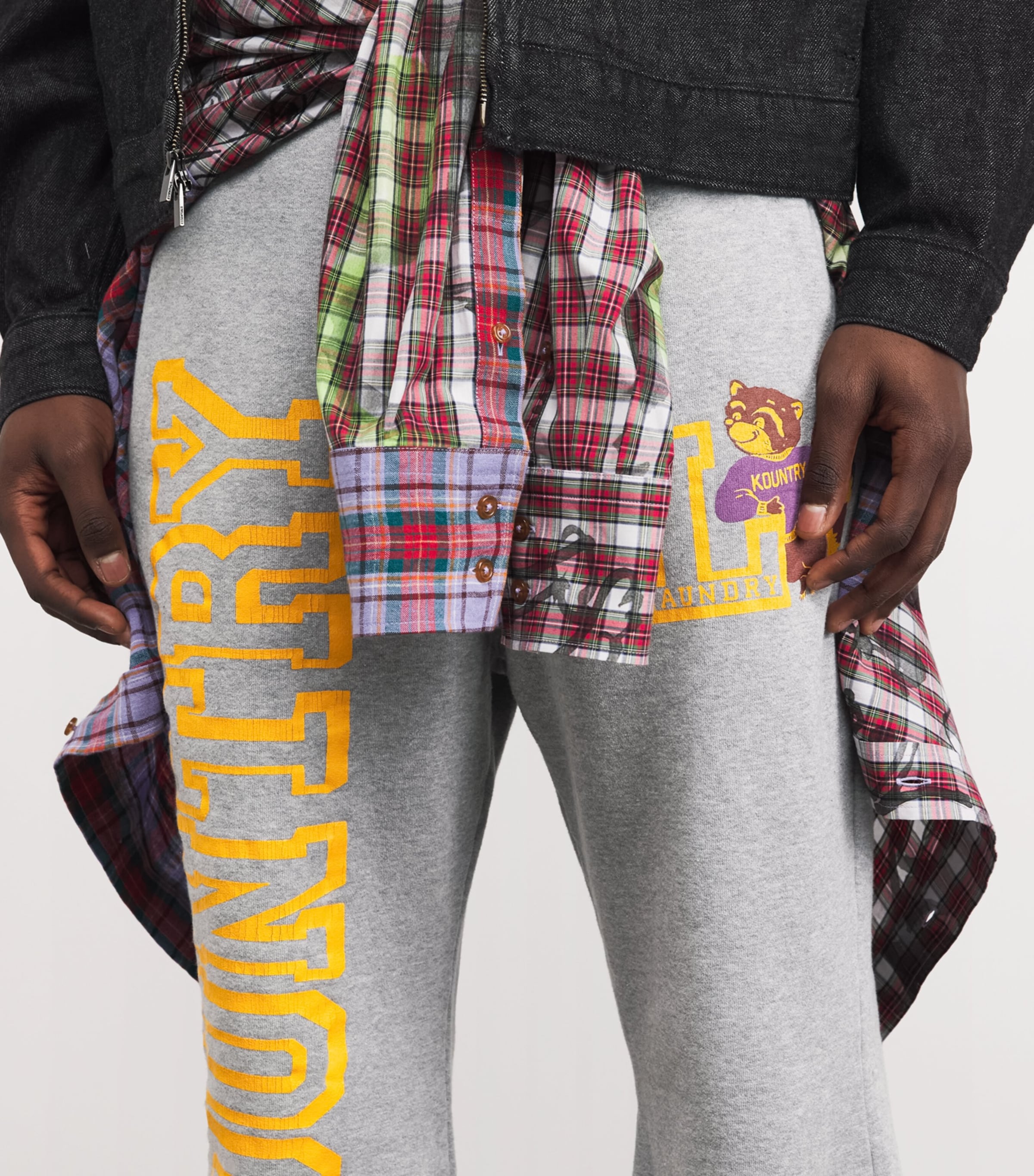 Graphic Straight Sweatpants GRAY Image 6