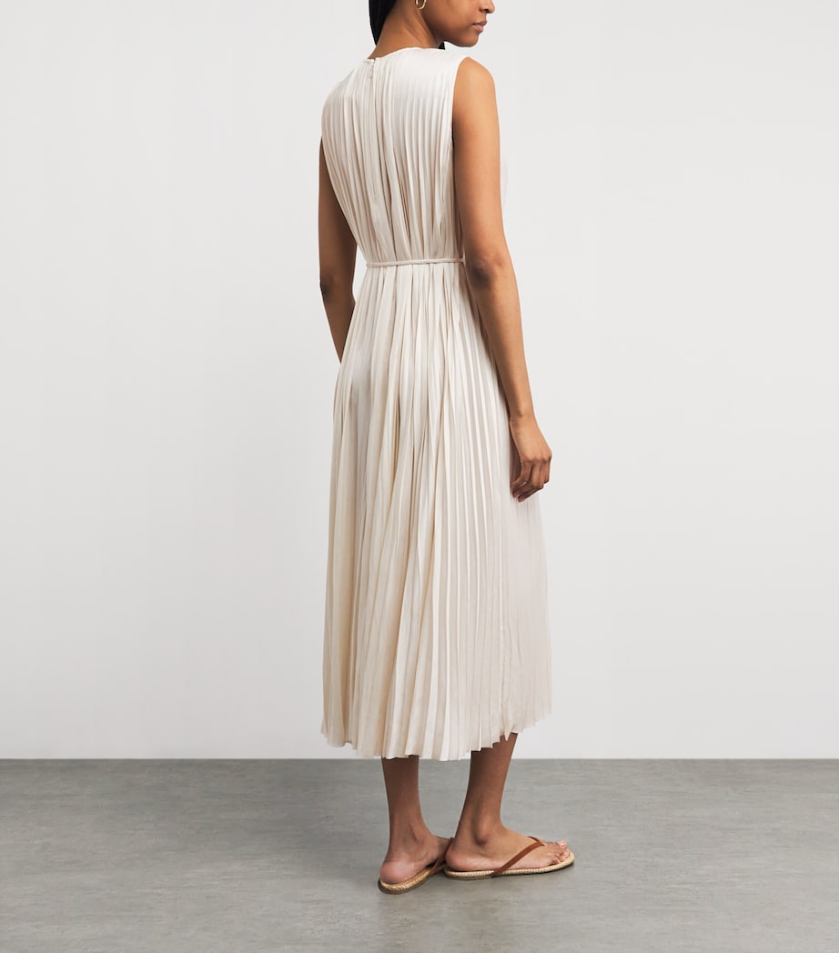 Ulla Johnson Womens Satin Pleated Fianna Midi Dress Cowrie Image 4