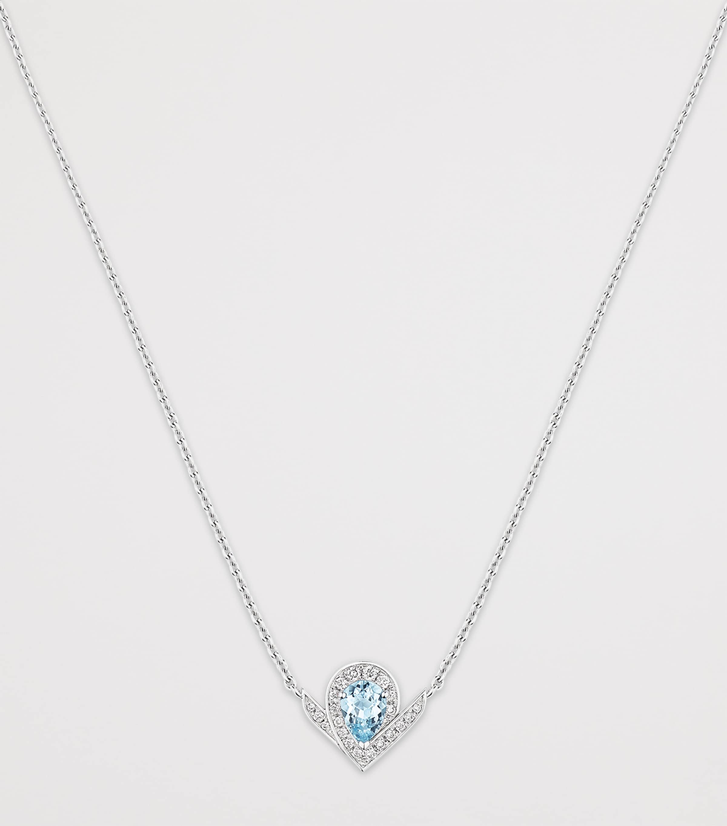 Chaumet White Gold, Diamond and Aquamarine Joséphine Aigrette Pendant Necklace White Gold Image 2