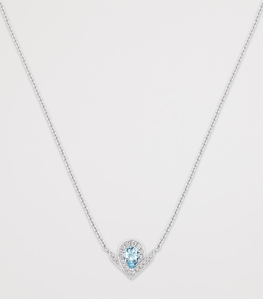 Chaumet White Gold, Diamond and Aquamarine Joséphine Aigrette Pendant Necklace White Gold Image 2