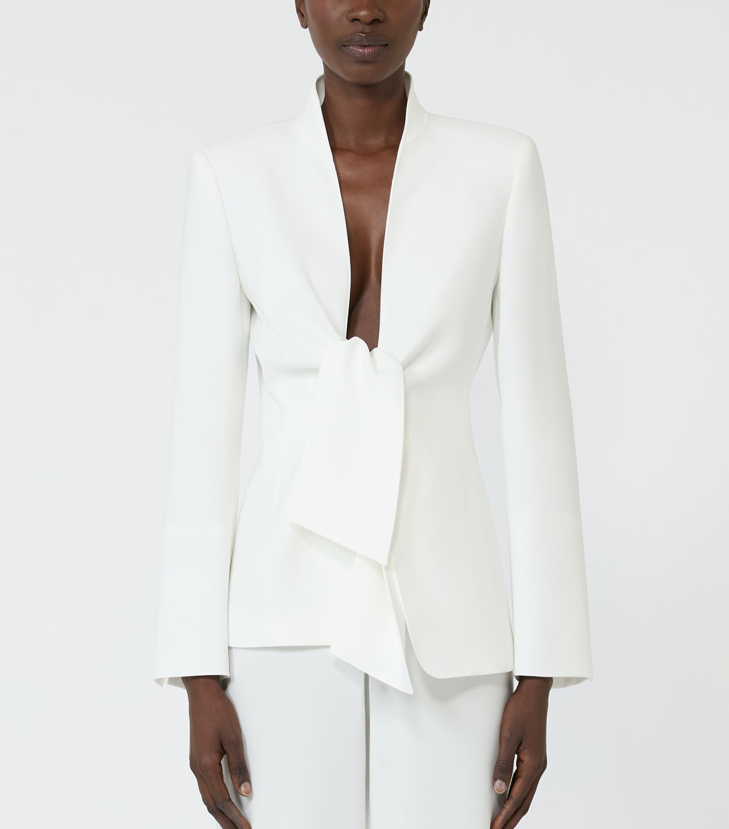 Max Mara Womens Sash-Tie Blazer White Image 3