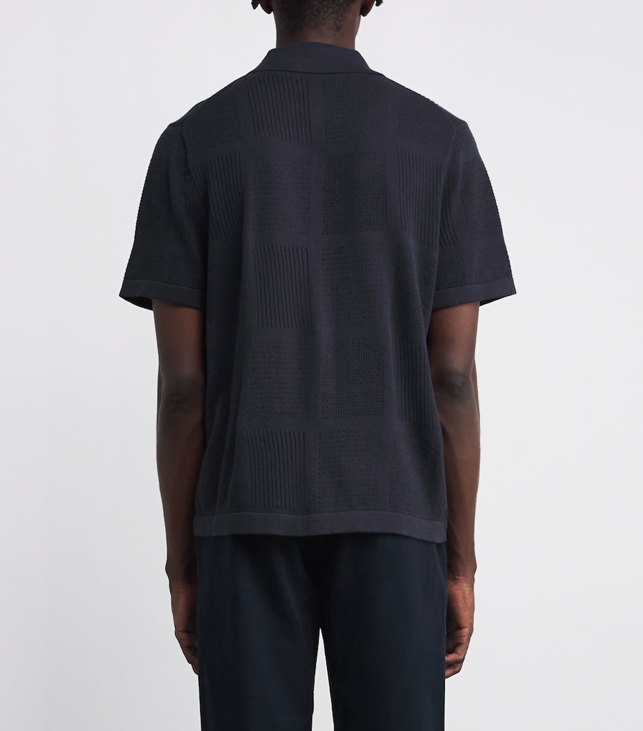 Cotton Pointelle-Knit Cabana Shirt LT COASTAL-462LCO Image 4