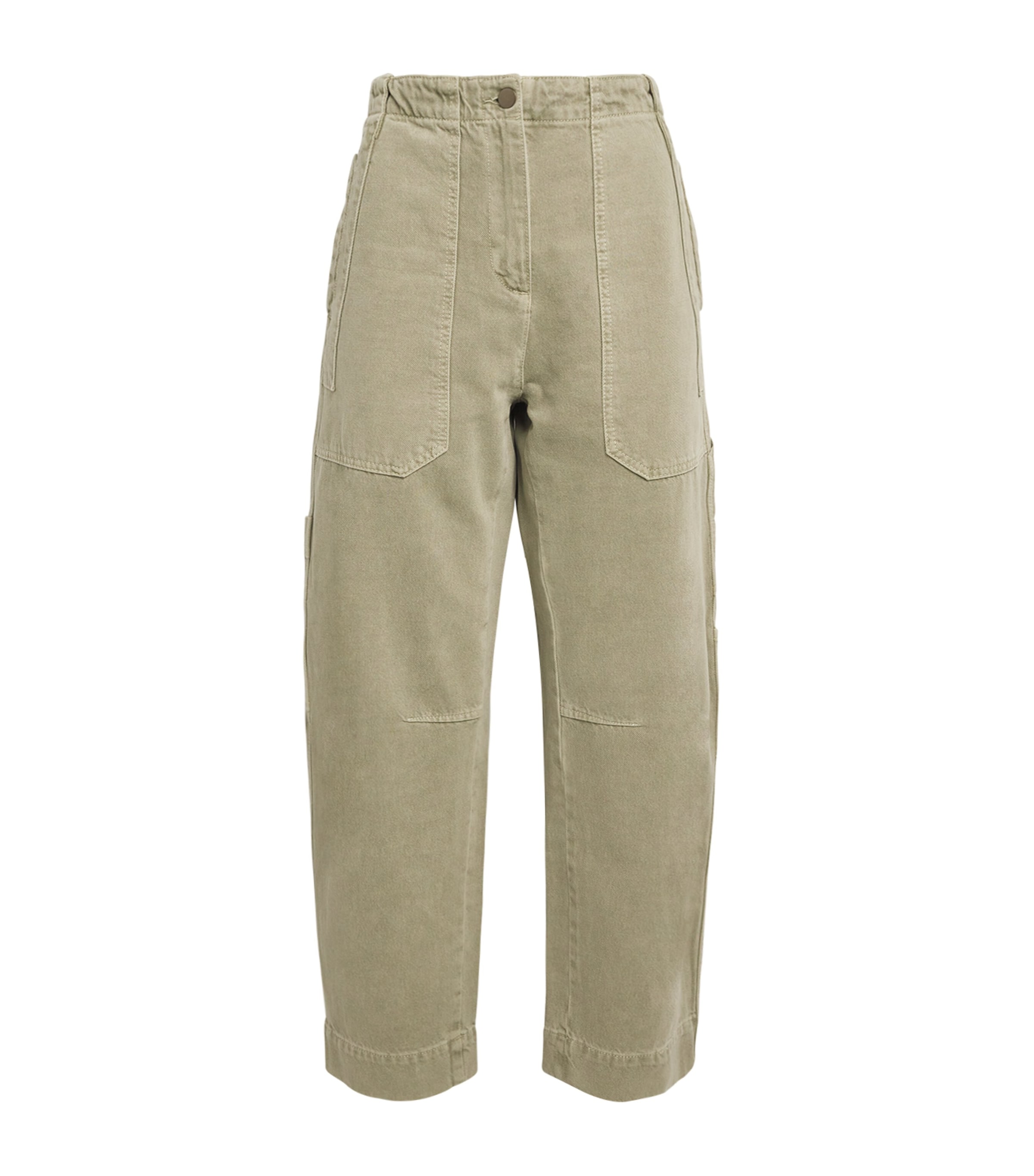 Engineered Wide-Leg Trousers PASTEL GREEN Image 1