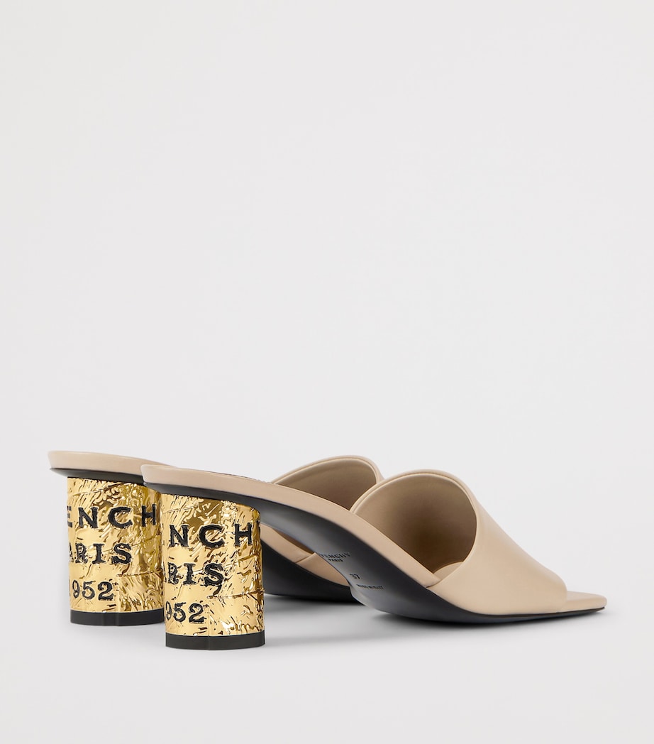 Leather Heeled Mules 65 BEIGE Image 4