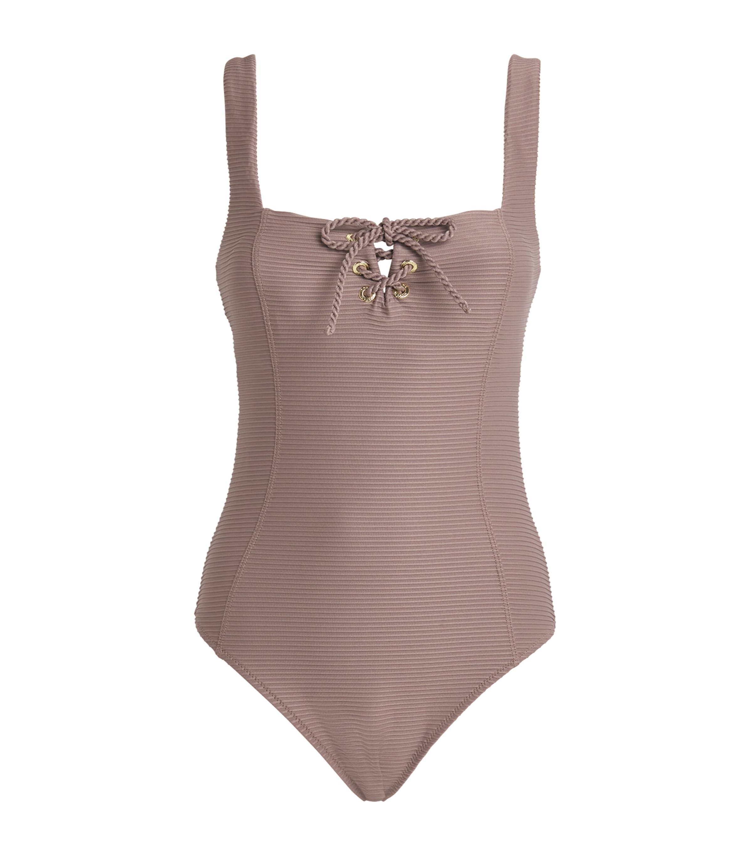 Heidi Klein Womens Zocalo Tie-Front Swimsuit Tau Tau Image 1