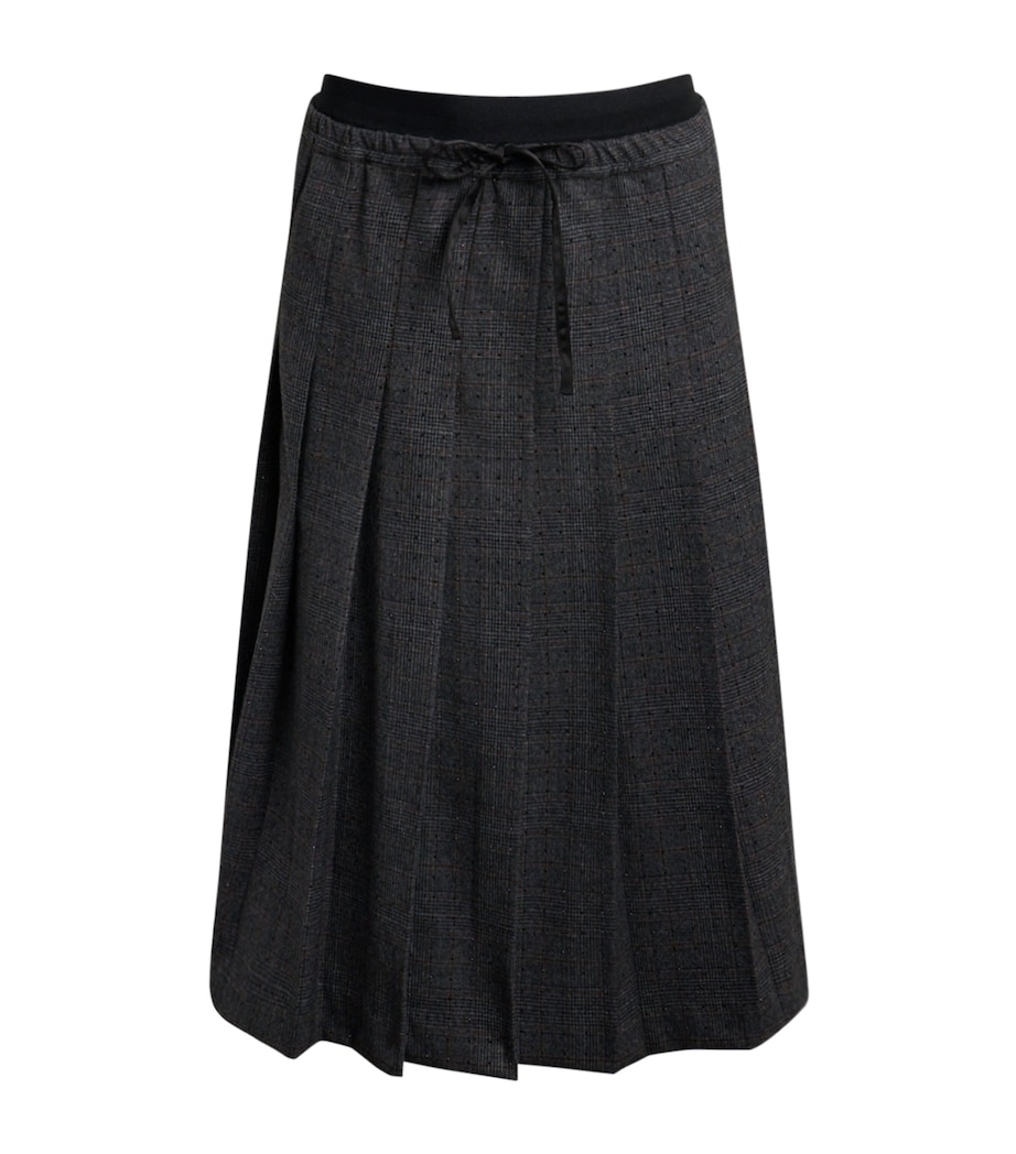 Pleated Rhinestone-Embellished Midi Skirt GREY / BROWN Image 1