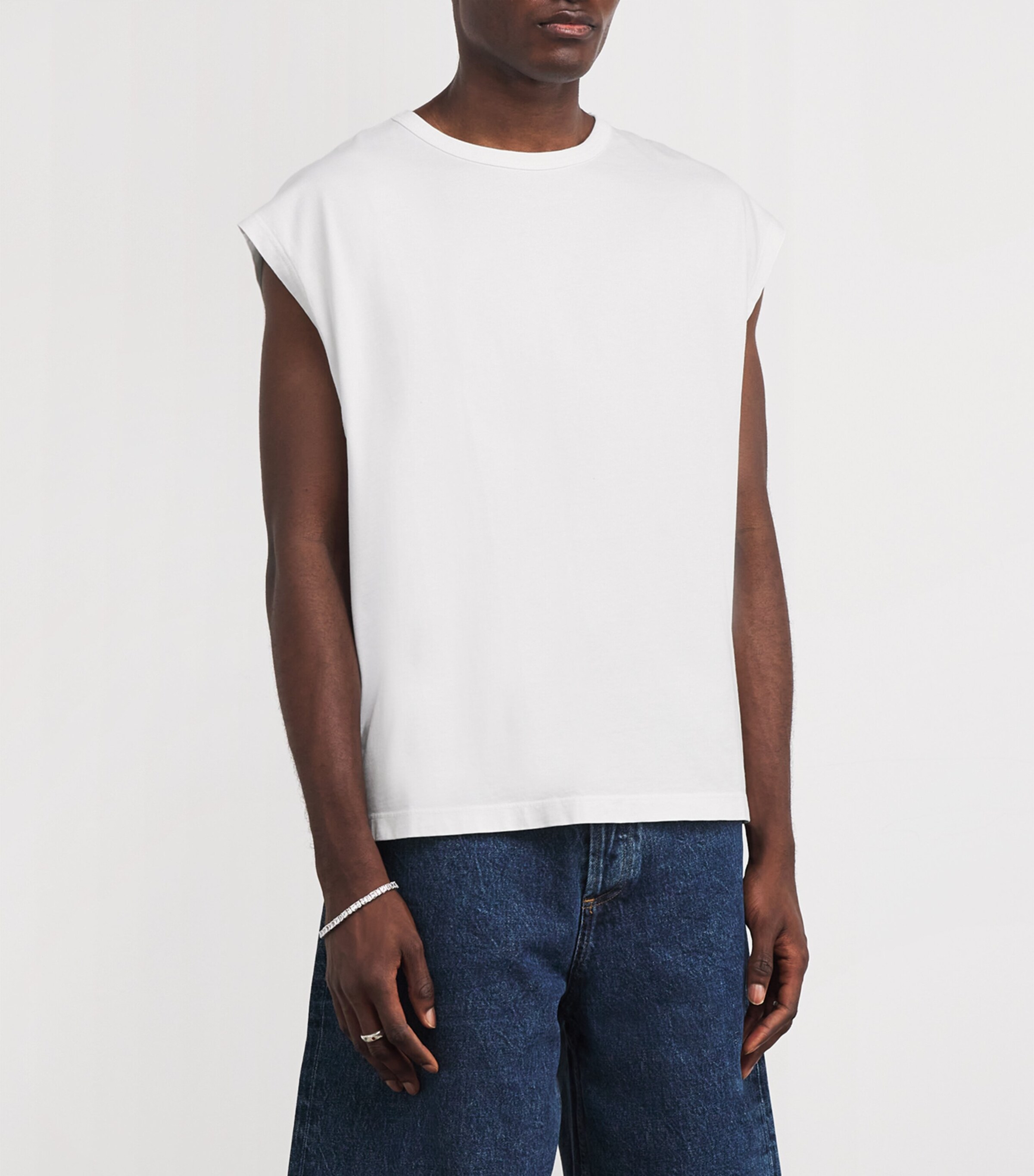 AGOLDE Mens Cotton Leonard Vest White Image 3