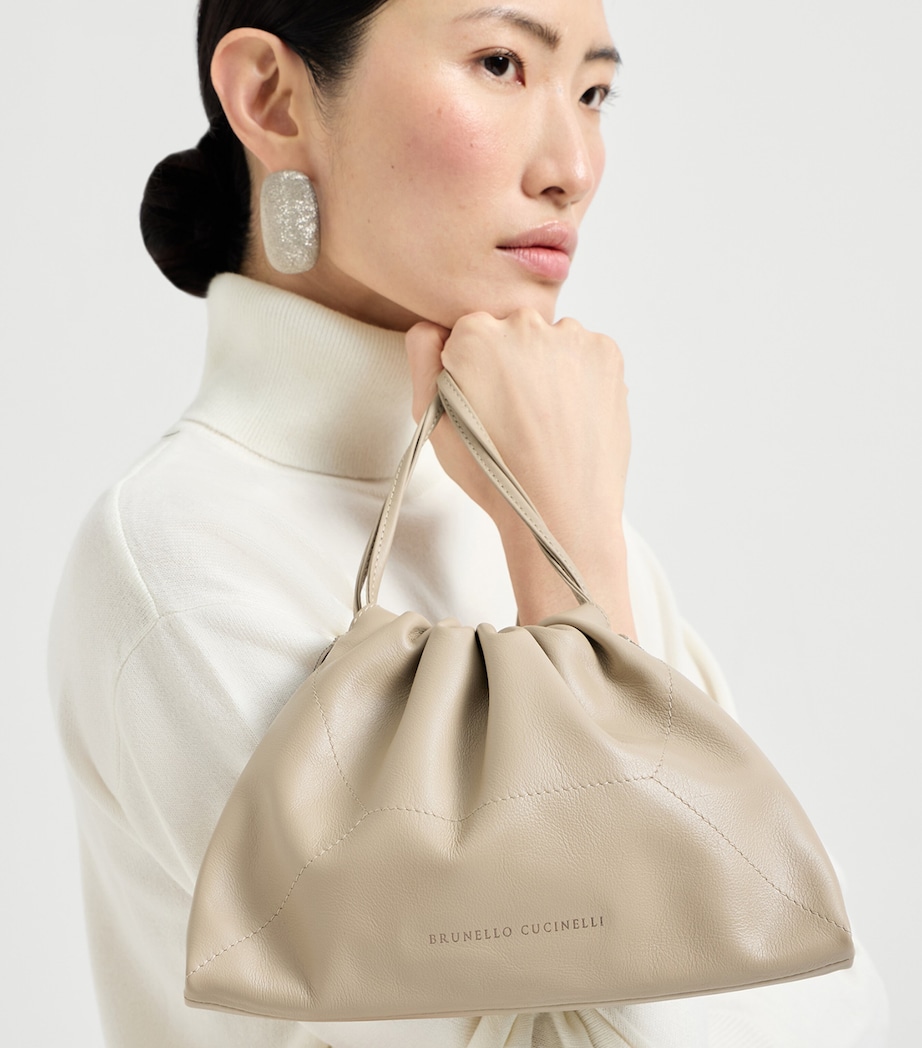 Leather Drawstring Cross-Body Bag C8922 Image 2