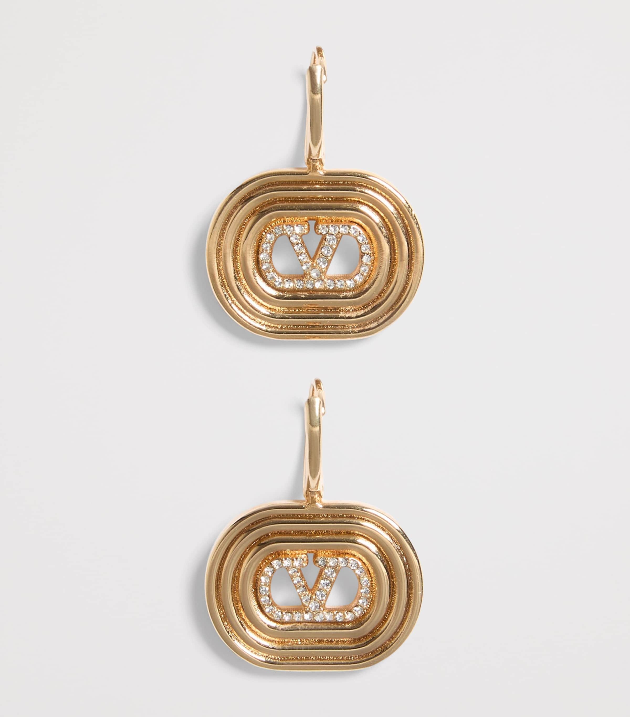 Valentino Garavani Embellished VLogo Signature Drop Earrings Image 4
