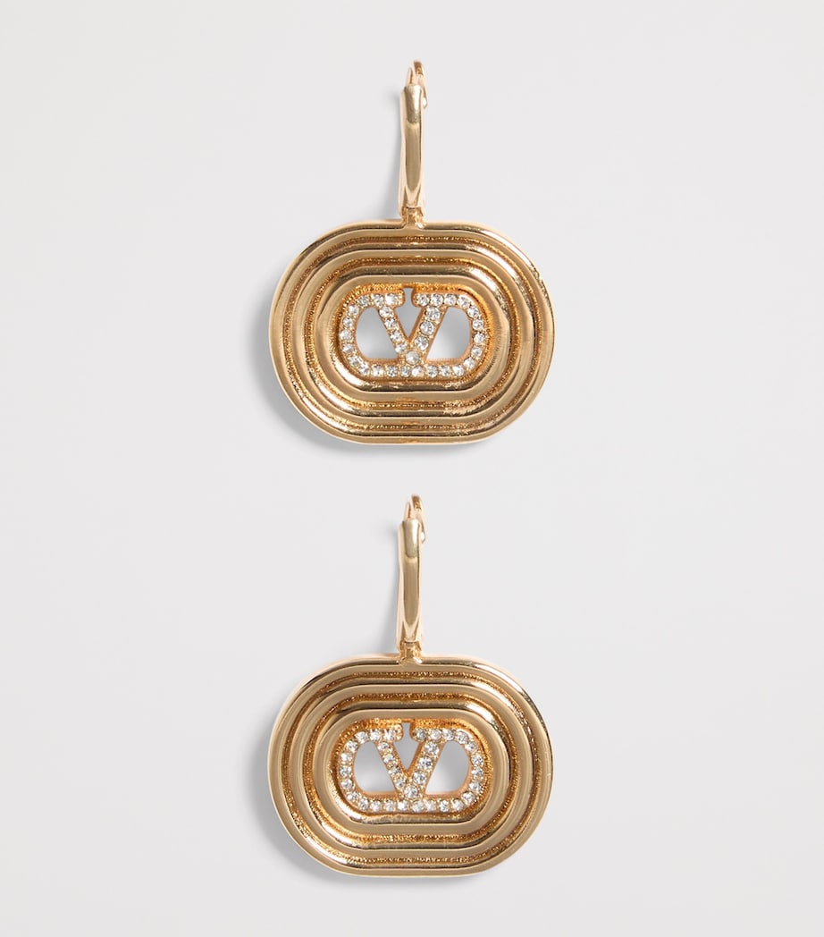 Valentino Garavani Embellished VLogo Signature Drop Earrings Image 4