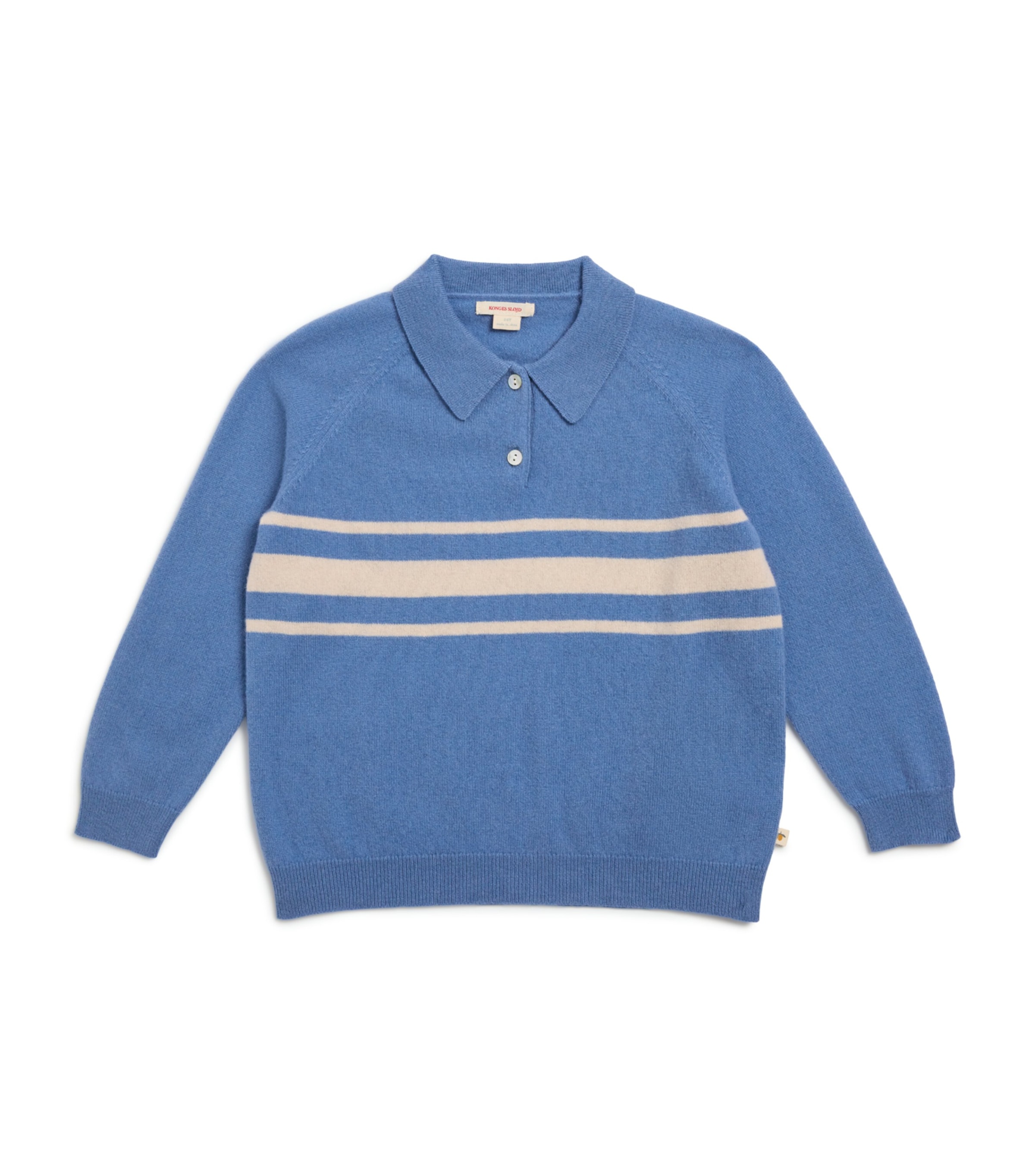 Wool Stripe Basi Polo Shirt (9 Months- 10 Years) BLUE Image 1