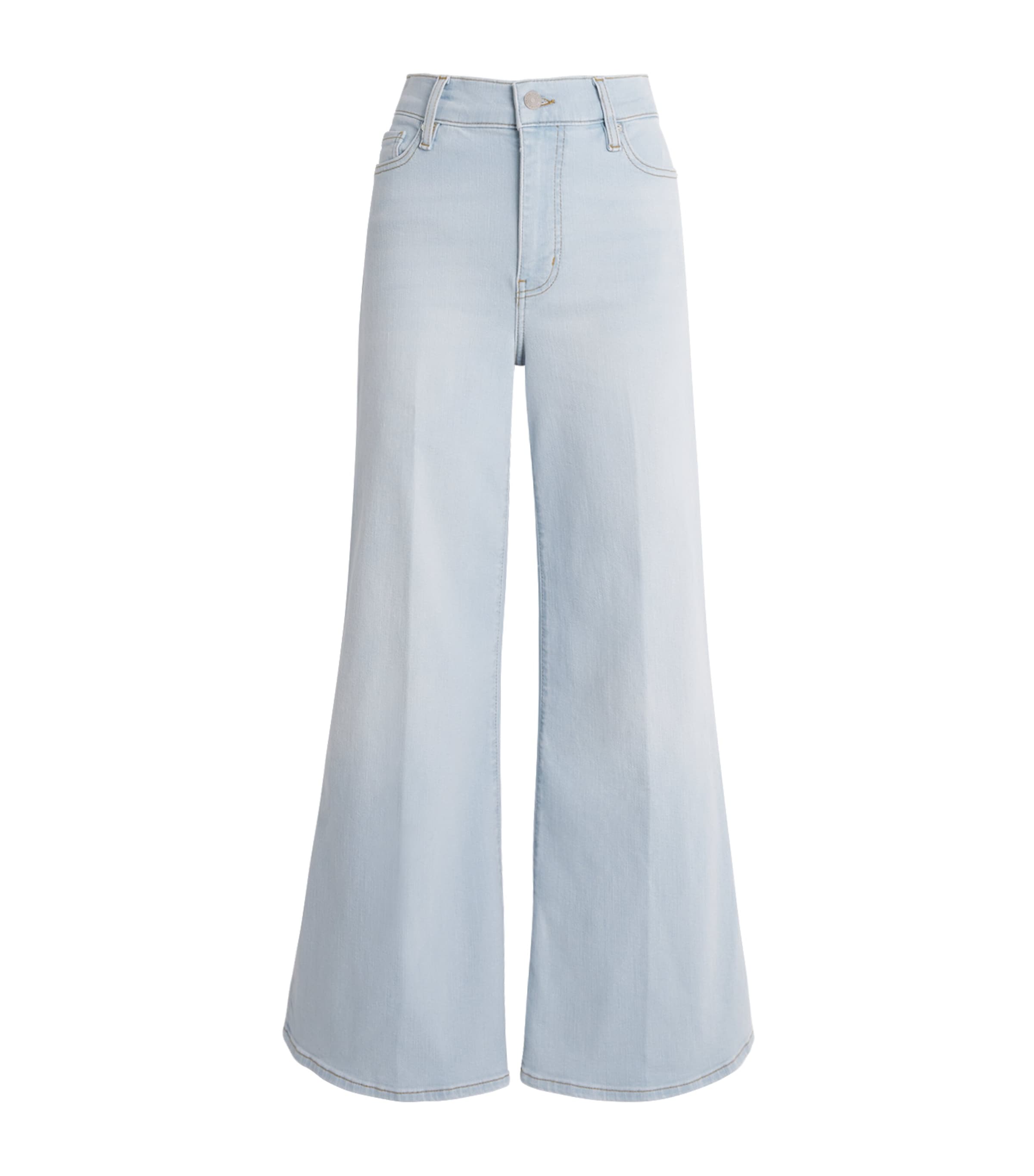Frame The Slim Palazzo Stretch High-rise Wide-leg Jeans In Blue