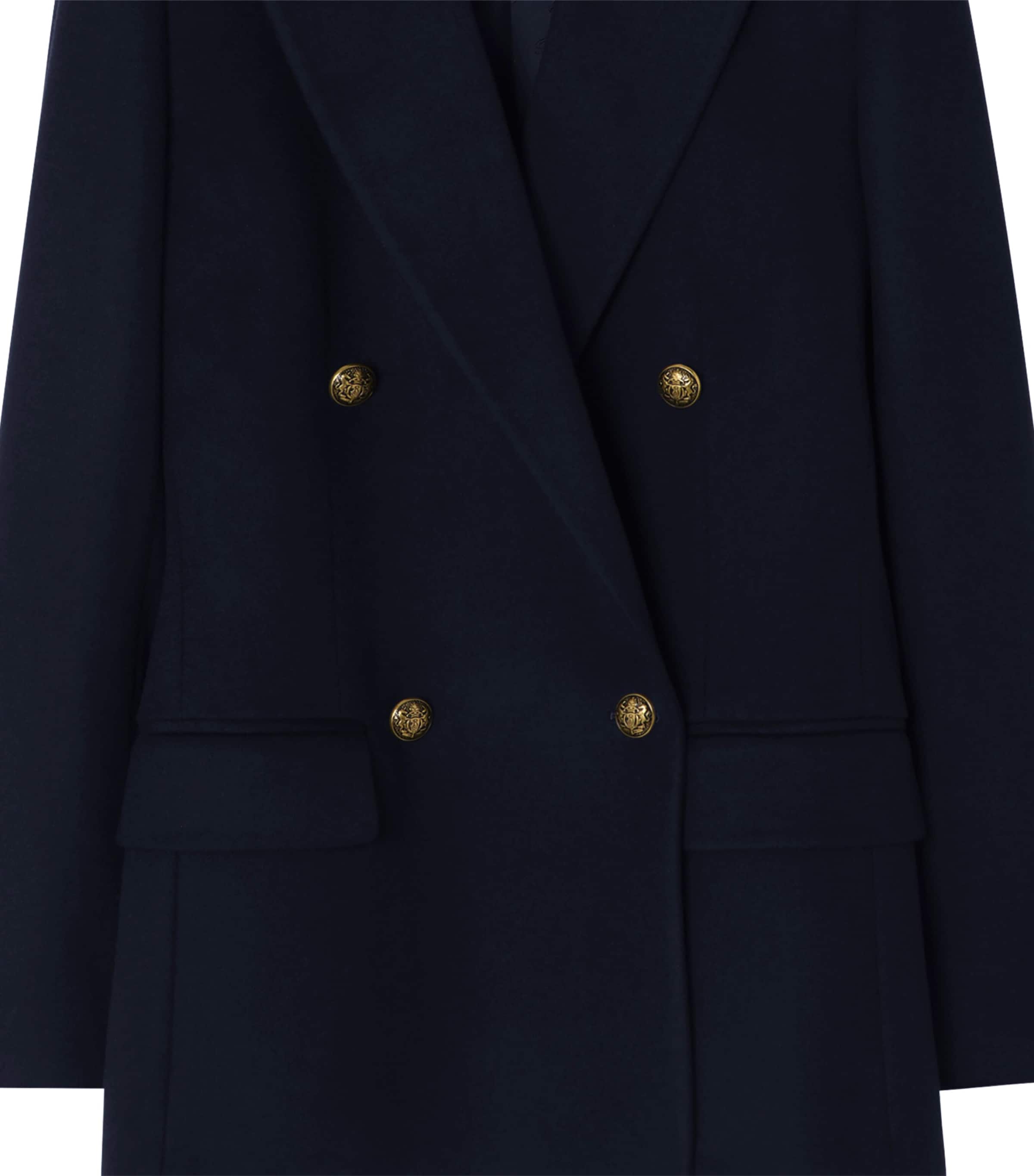 Burberry Womens Cashmere Double-Breasted Jacket Navy Image 2