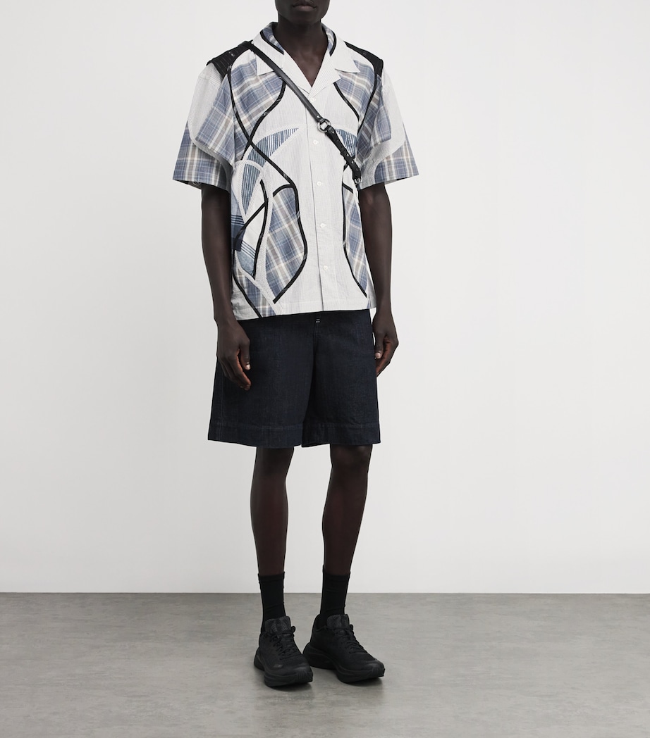 Cotton Patchwork Short-Sleeve Shirt BLUE MIX Image 2