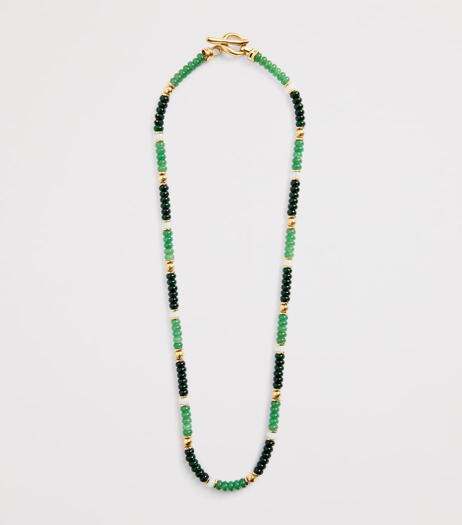 Malachite Beaded Mellow Stone Necklace ANTQE GLD/MLCHTEAGMA Image 3