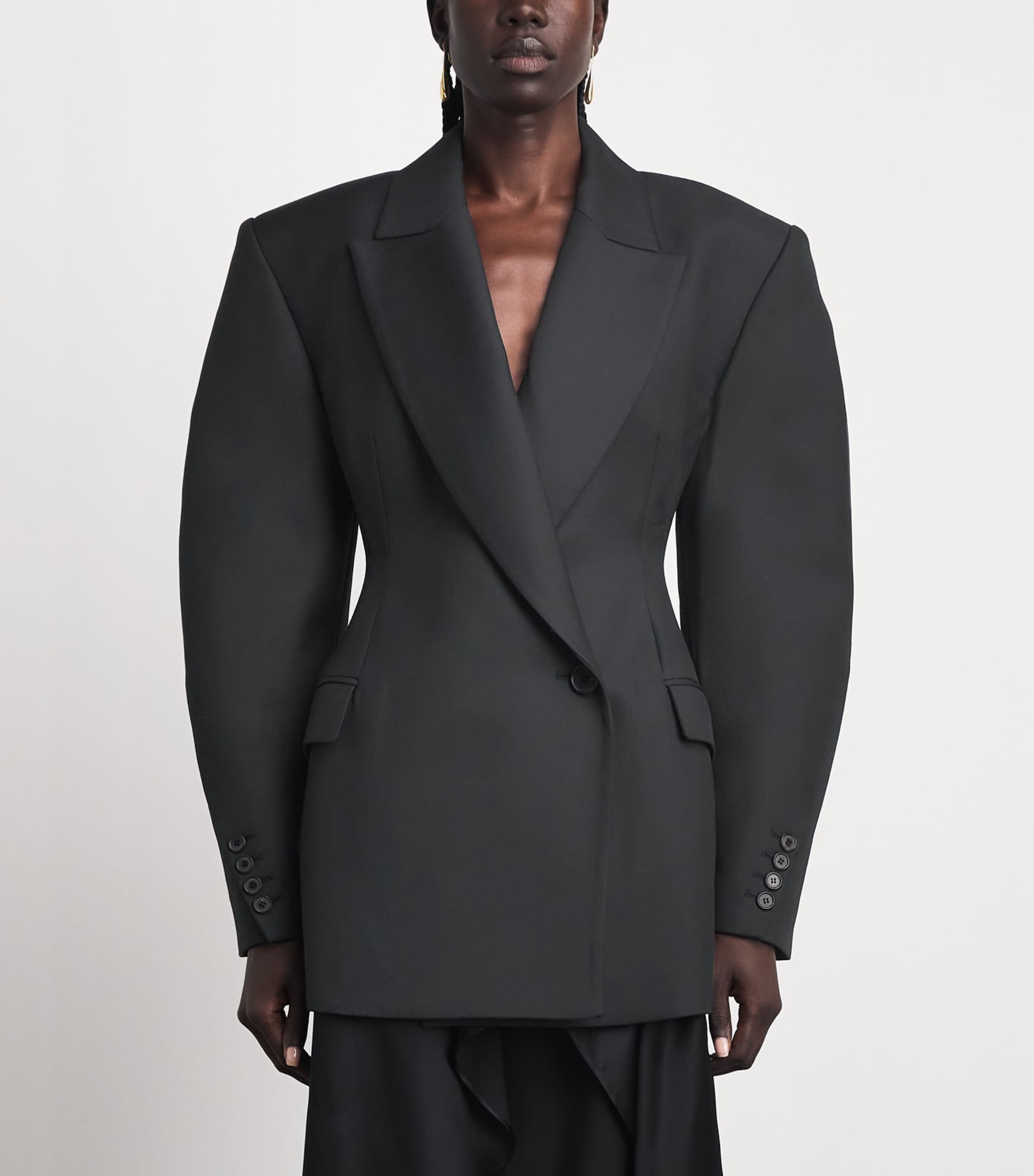Source Unknown Womens Hourglass Martha Blazer Bk Image 4