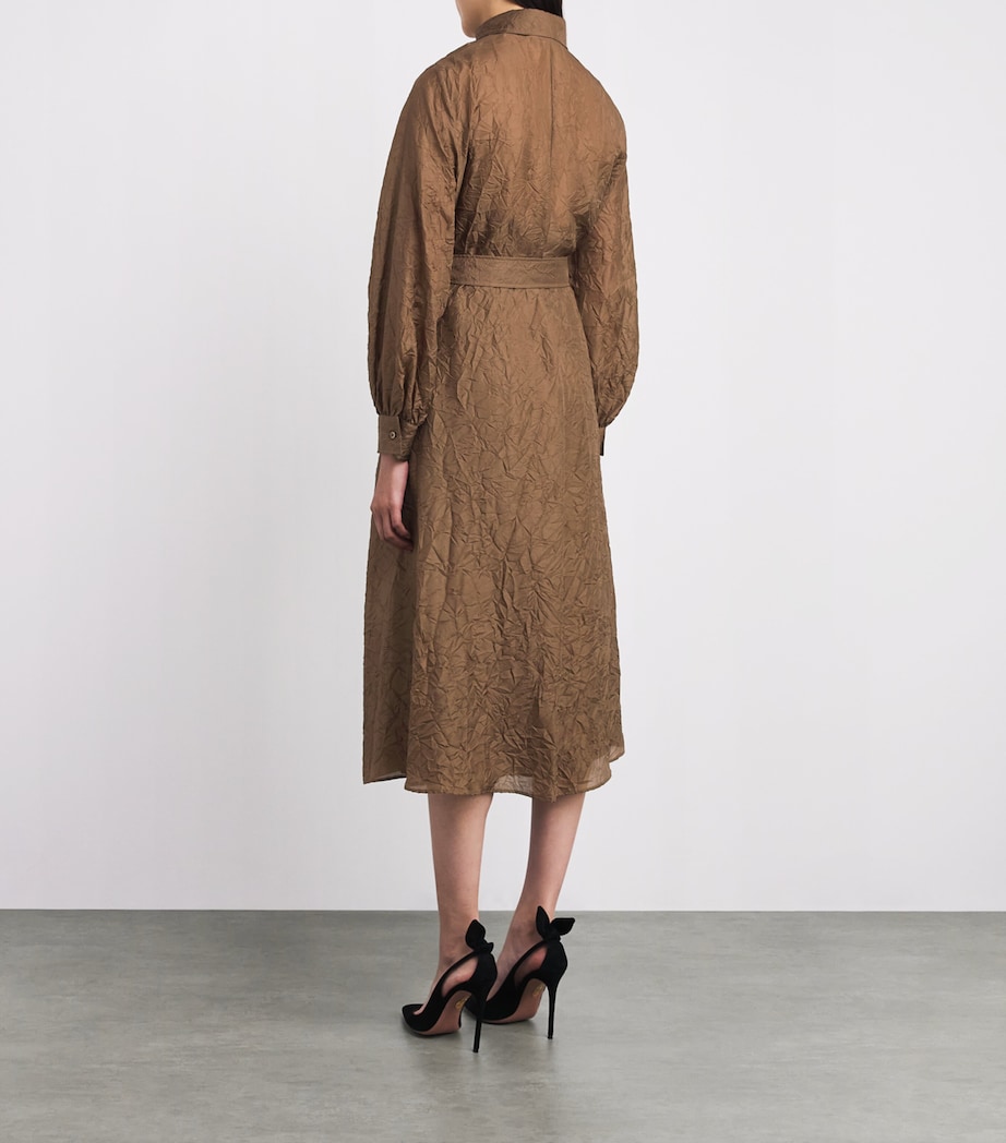 Silk Maxi Shirt Dress HAZELNUT BROWN Image 4