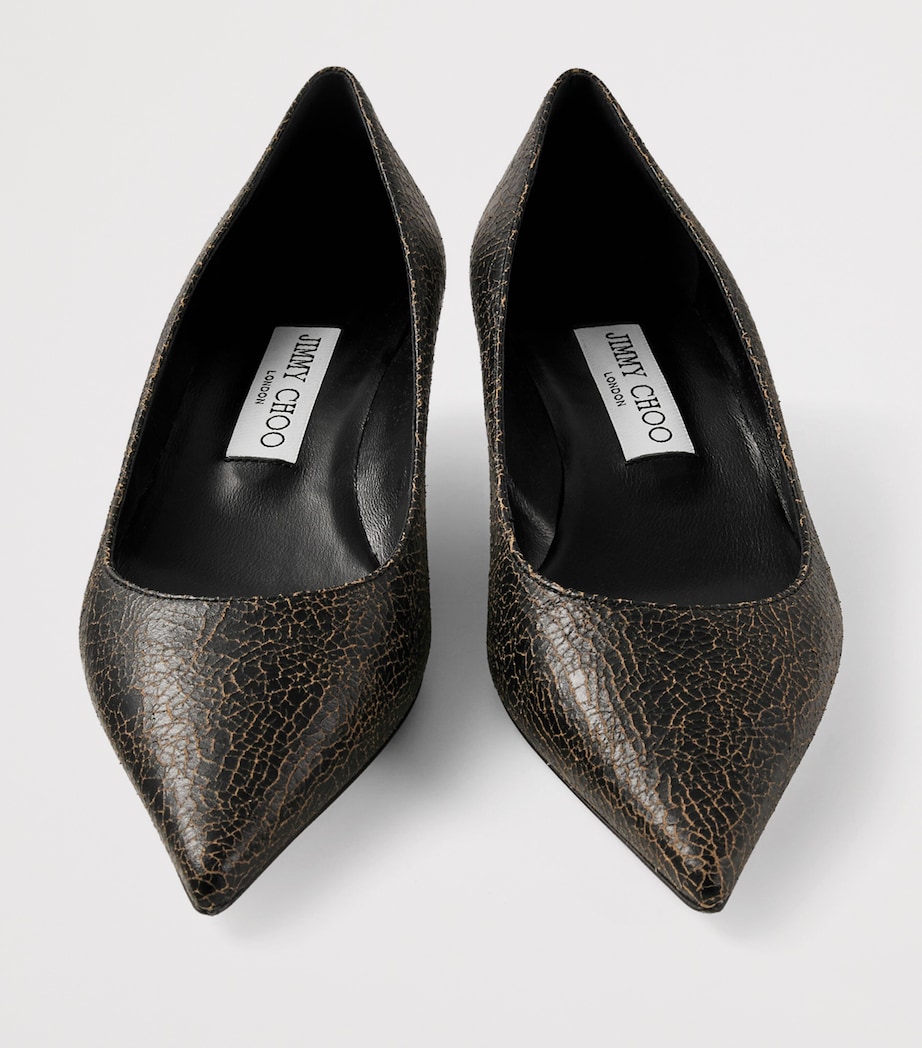 Jimmy Choo Amelia 35 Crackled Leather Pumps Black/toffee Image 4