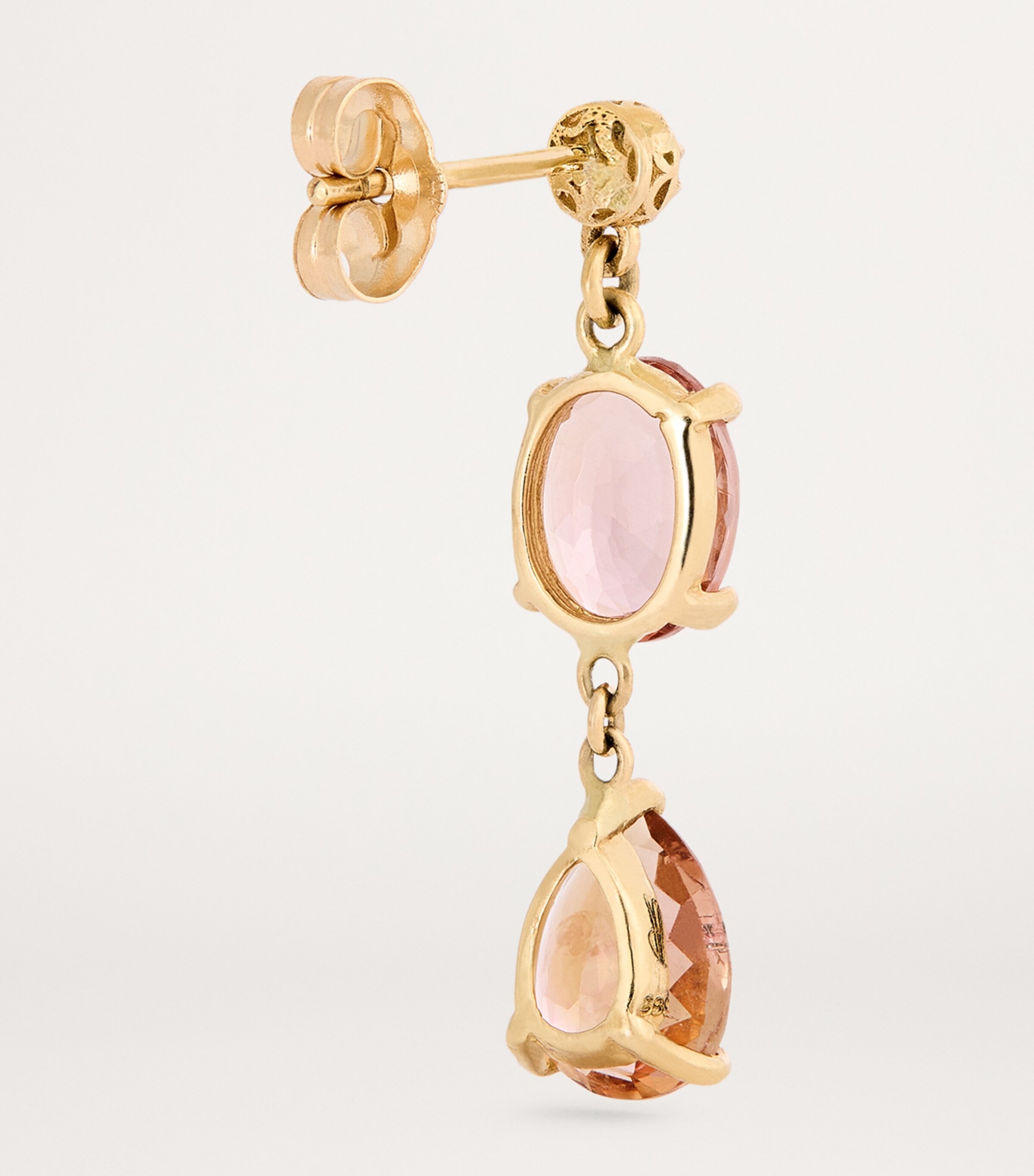 Jacquie Aiche Yellow Gold, Diamond, Morganite and Tourmaline Single Earring Yellow Gold Image 4