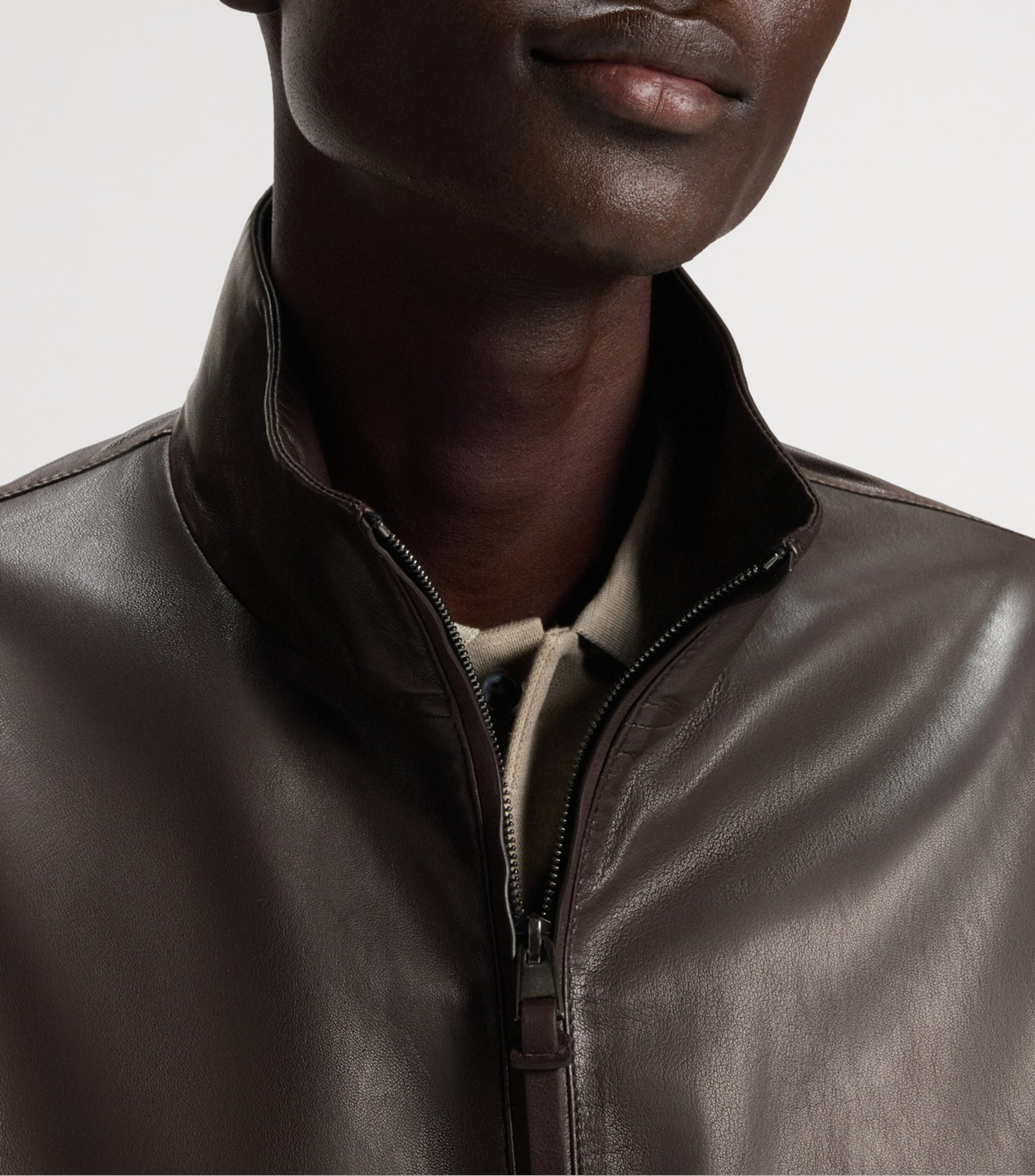 Straight Fit Leather Jacket 201 Image 5