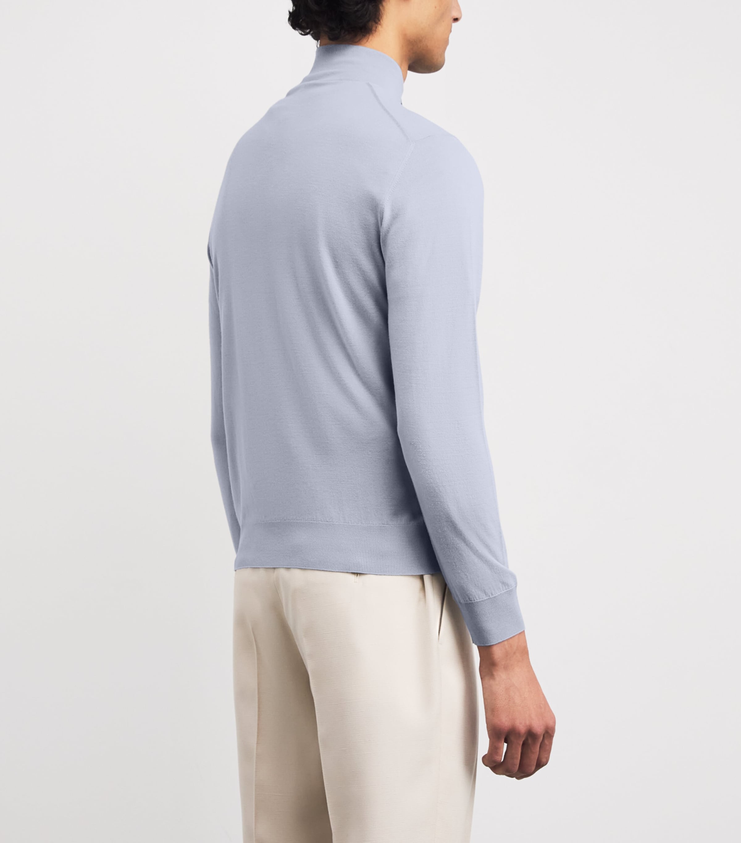 Kid Wool Quarter-Zip Sweater 40232 LIGHT BLUE Image 4