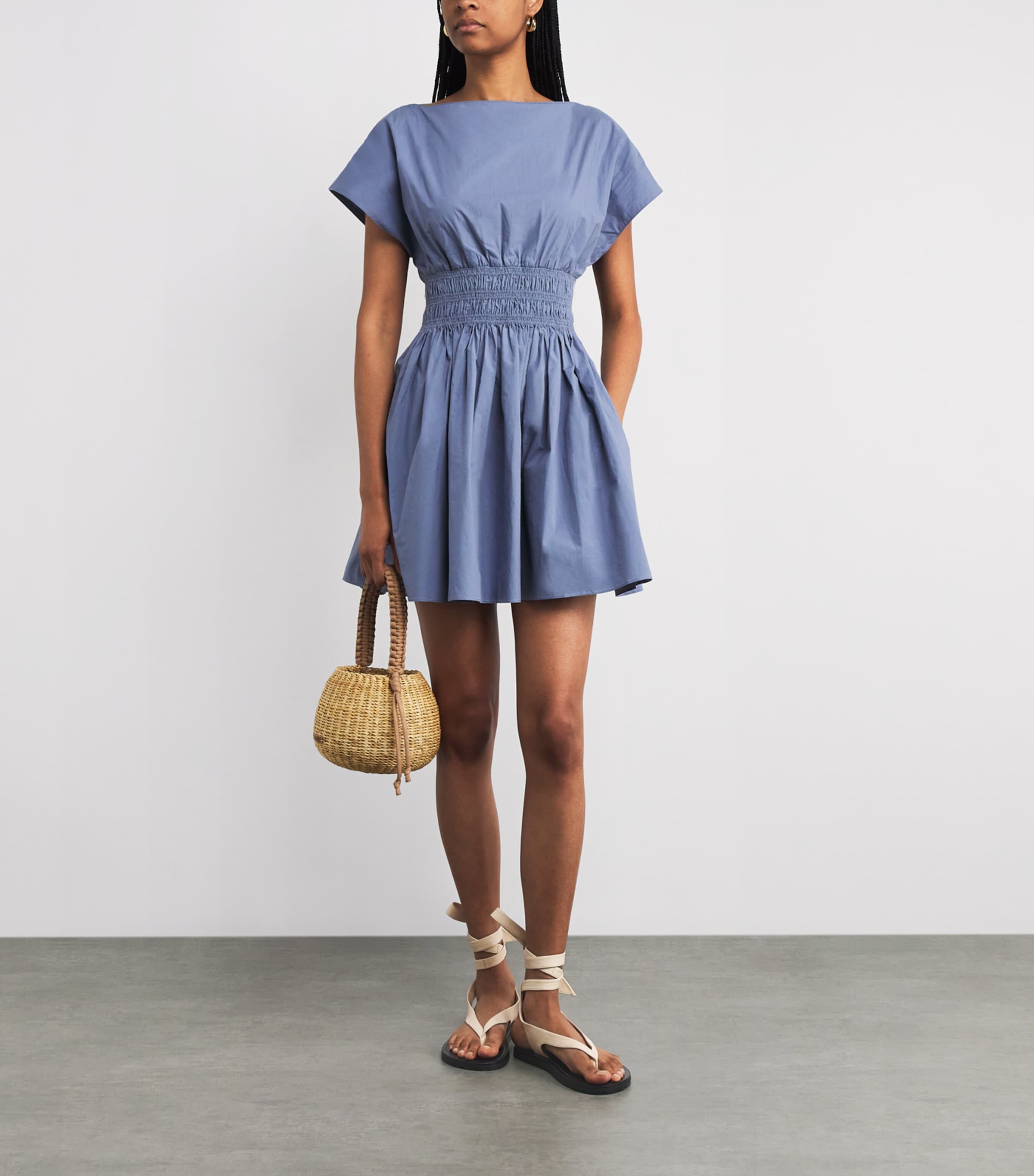 Leather Elmer Tie Sandals EGGSHELL Image 5