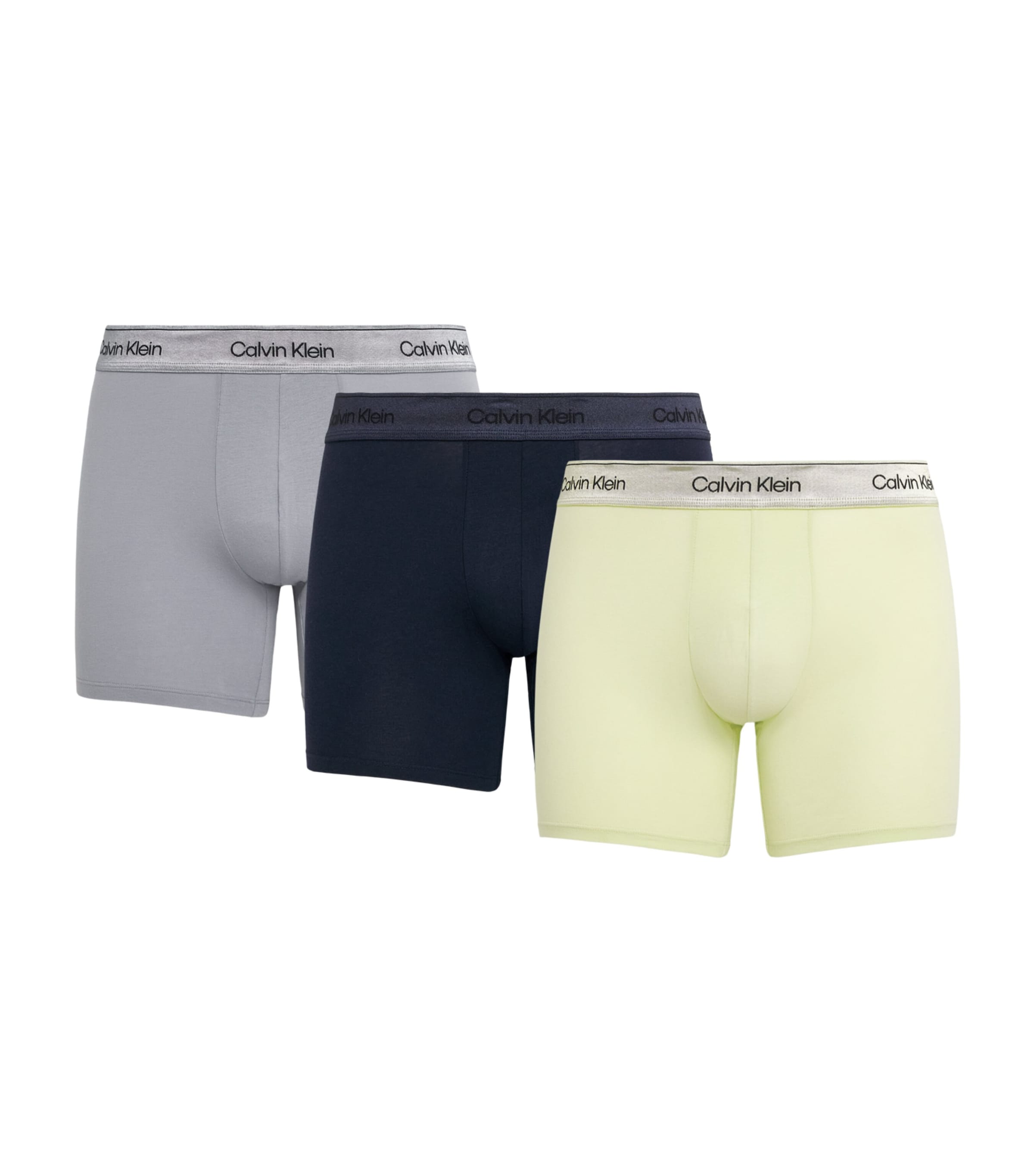 Calvin Klein Mens Stretch-Cotton Icon Star Boxer Briefs (Pack of 3) Sl/crm/grey Image 1