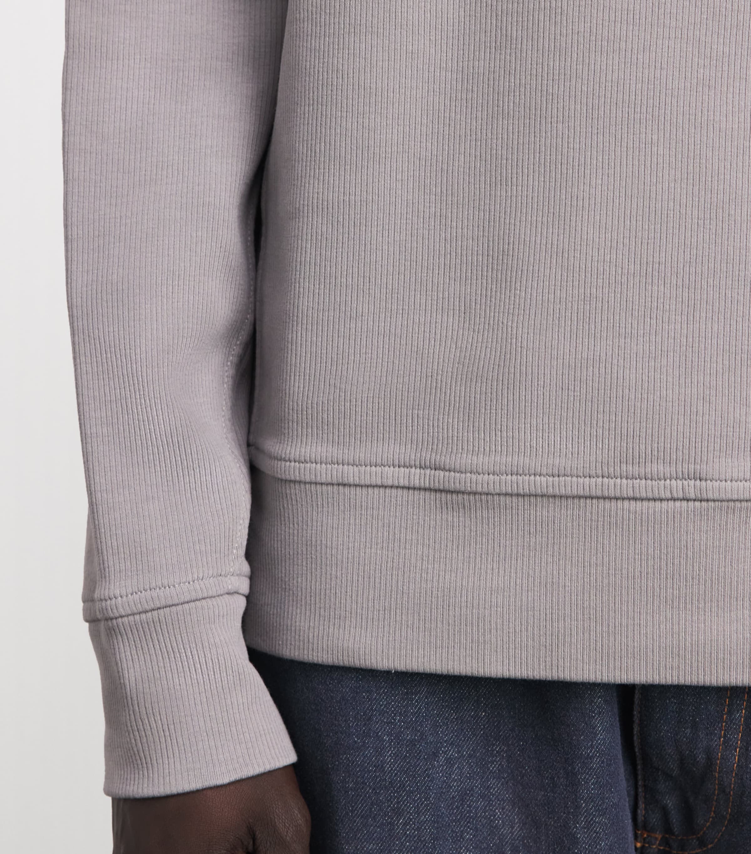 Stone Island Mens Cotton Rib-Knit Compass Sweatshirt Image 3