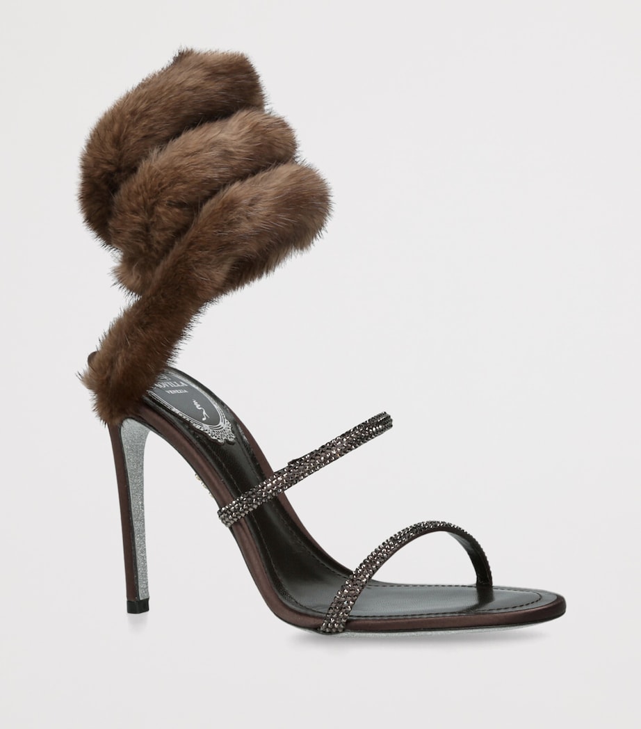 Fur-Trim Cleo Sandals 105 BROWN/OTH Image 3