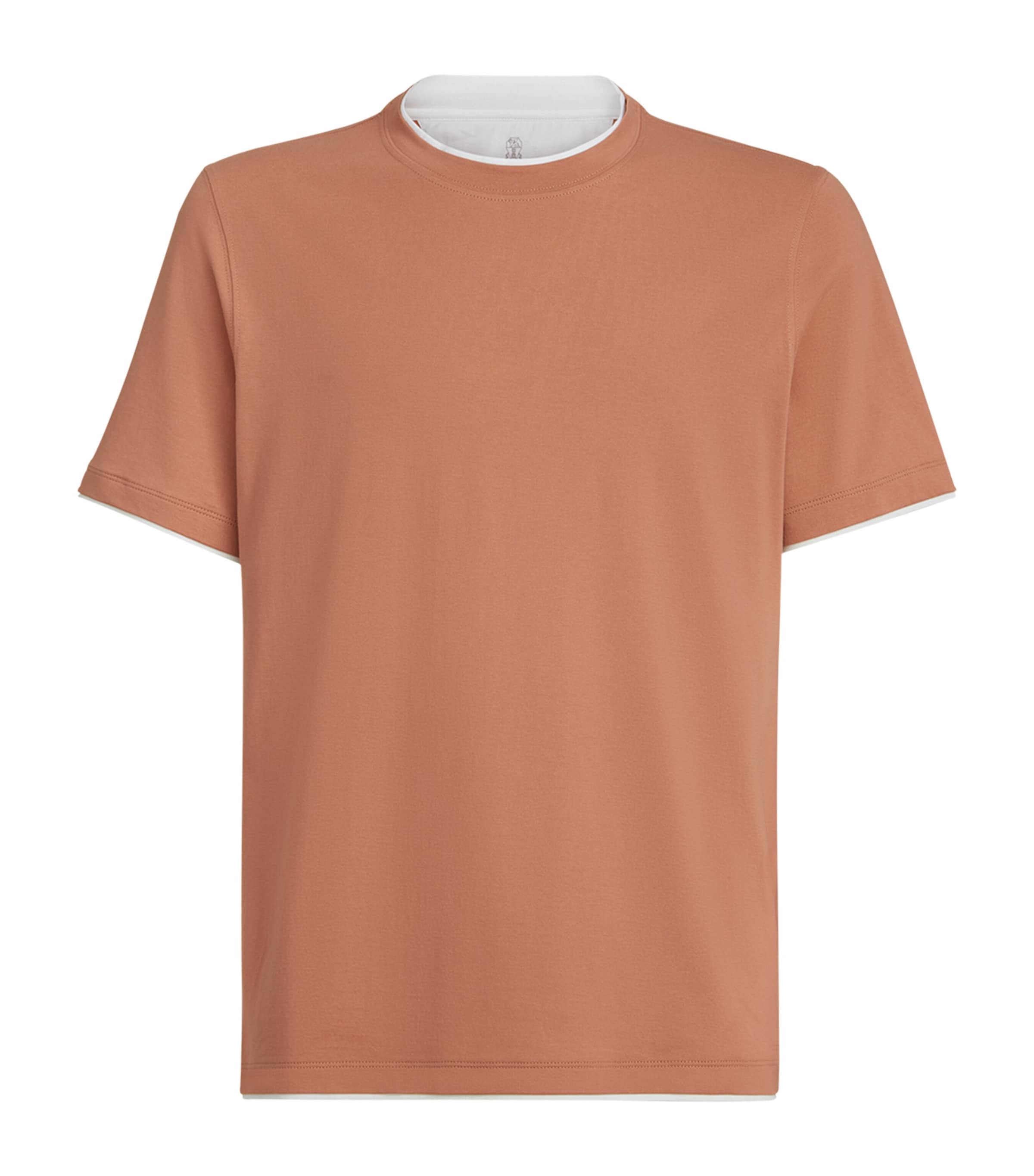 Brunello Cucinelli Mens Cotton Faux-Layered T-Shirt Image 1
