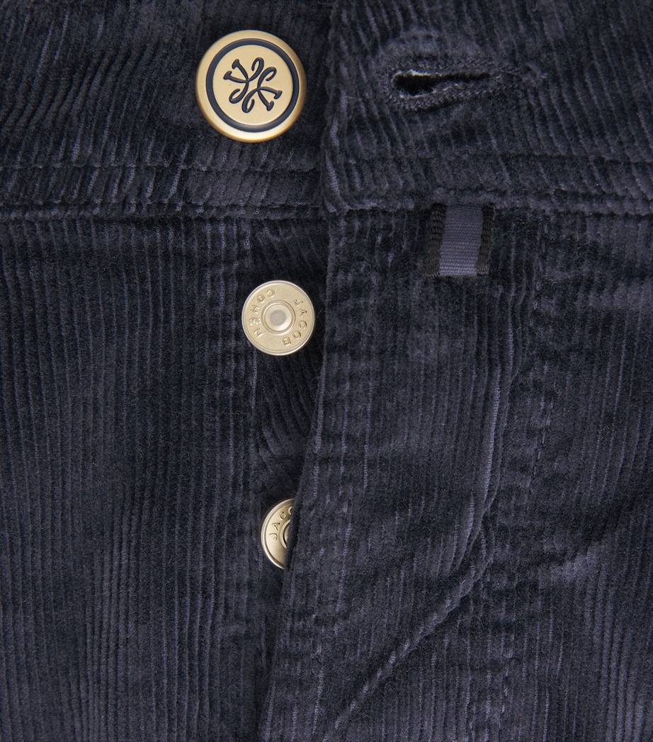 Jacob Cohën Mens Corduroy Bard Slim-Fit Chinos Navy Image 6