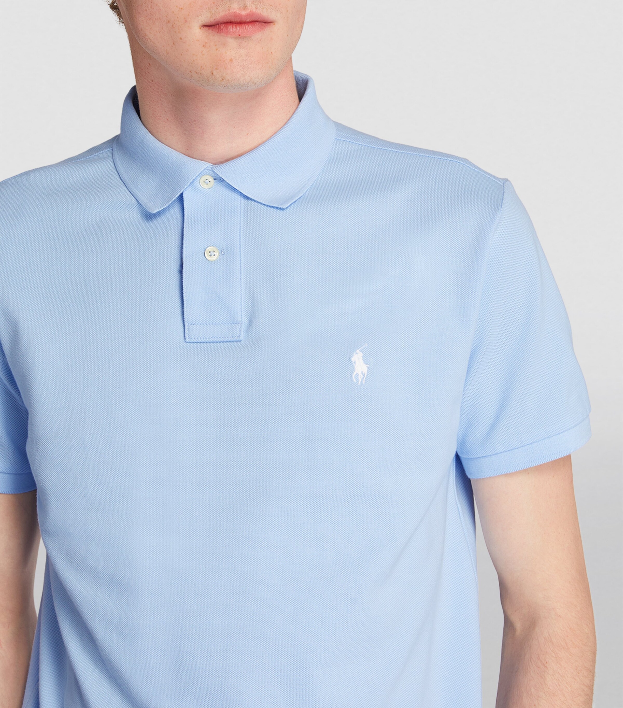 Cotton Mesh Polo Pony Polo Shirt  OFFICE BLUE Image 7