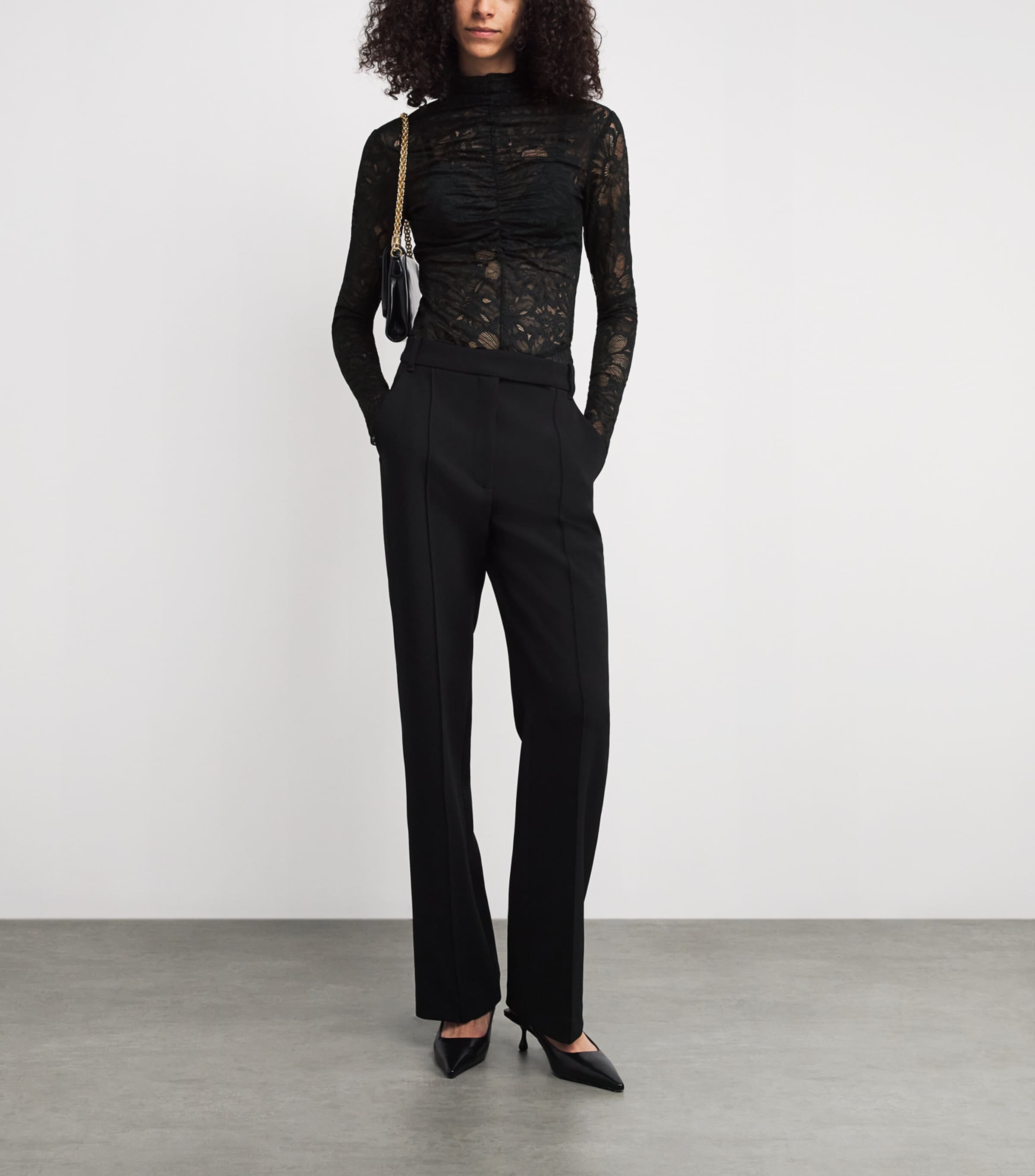 Lace Eleri Long-Sleeve Top DBLK BLACK Image 2